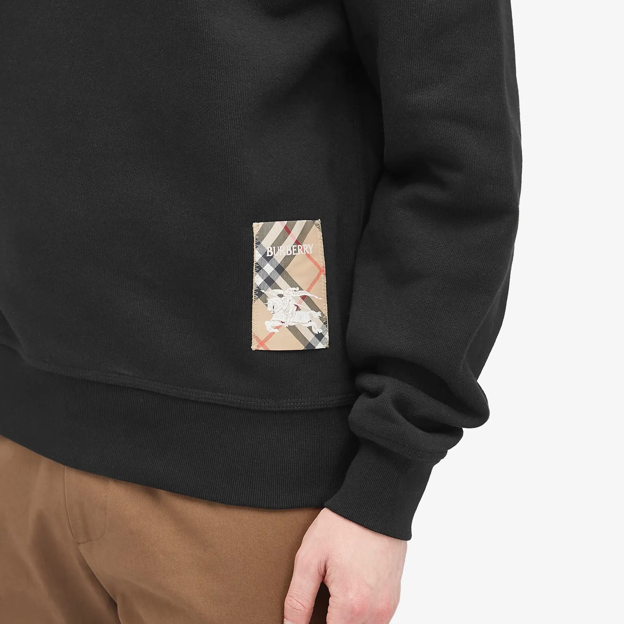 Burberry Men's Check Label Sweatshirt Black