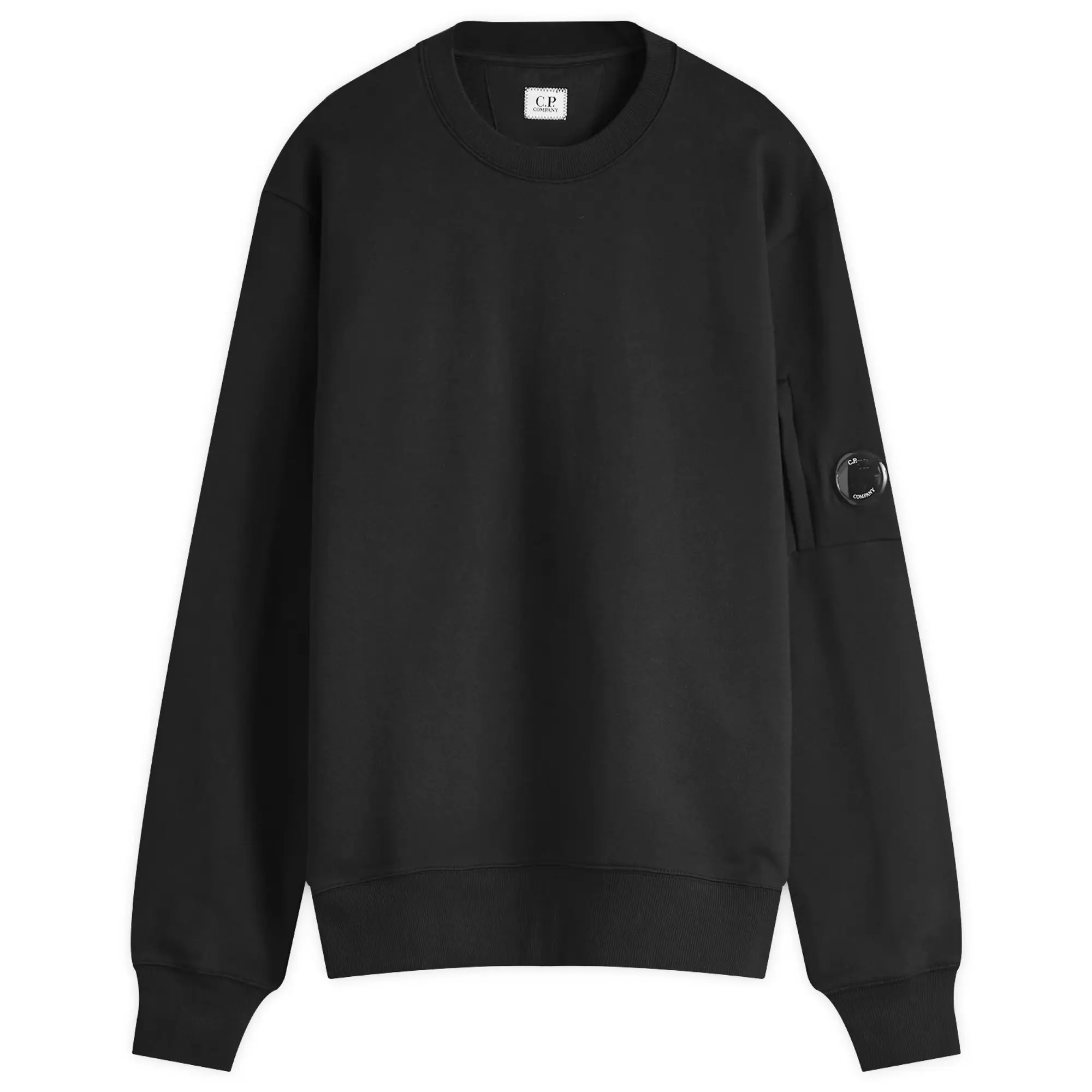 C.P. Company Men's Diagonal Raised Lens Crew Sweat Black