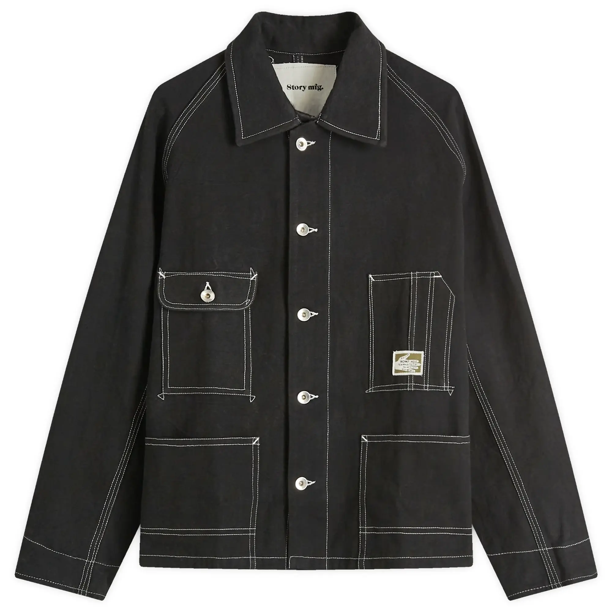 Story mfg. Men's Railroad Chore Jacket Black Wonky-Wear