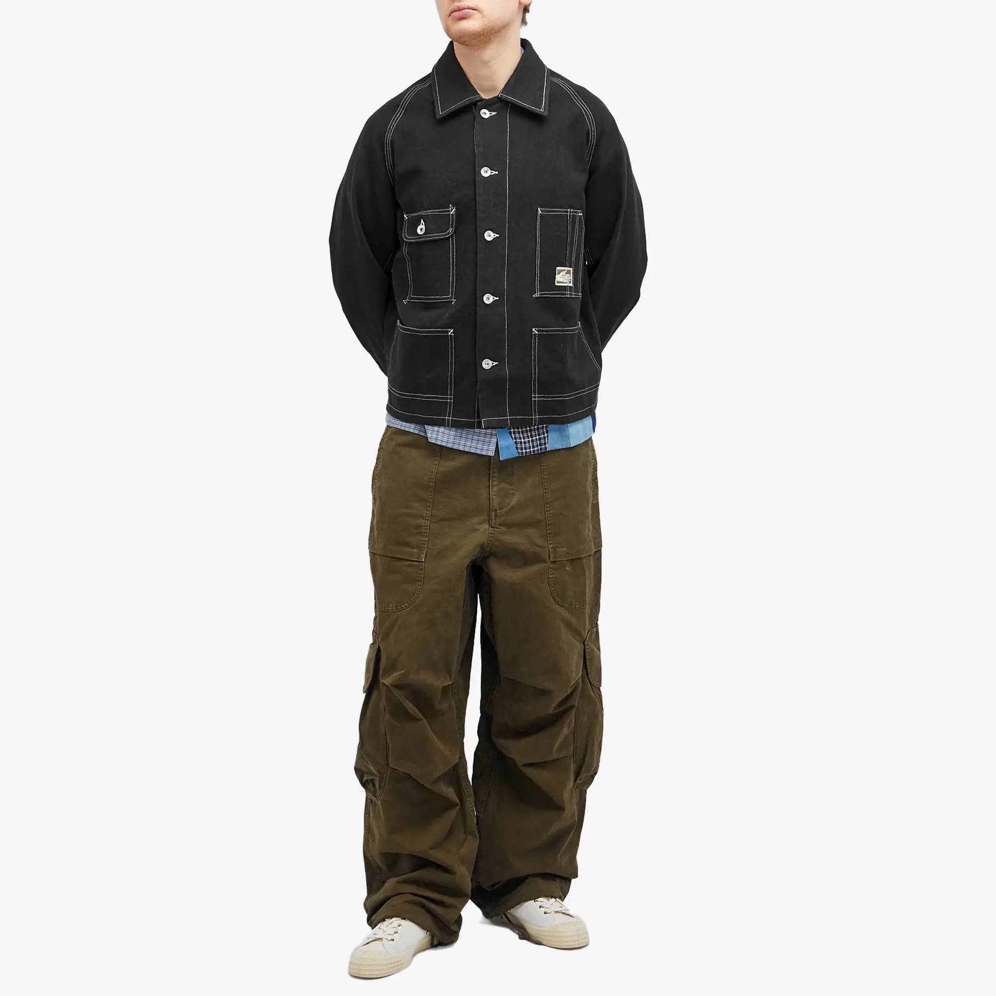 Story mfg. Men's Railroad Chore Jacket Black Wonky-Wear