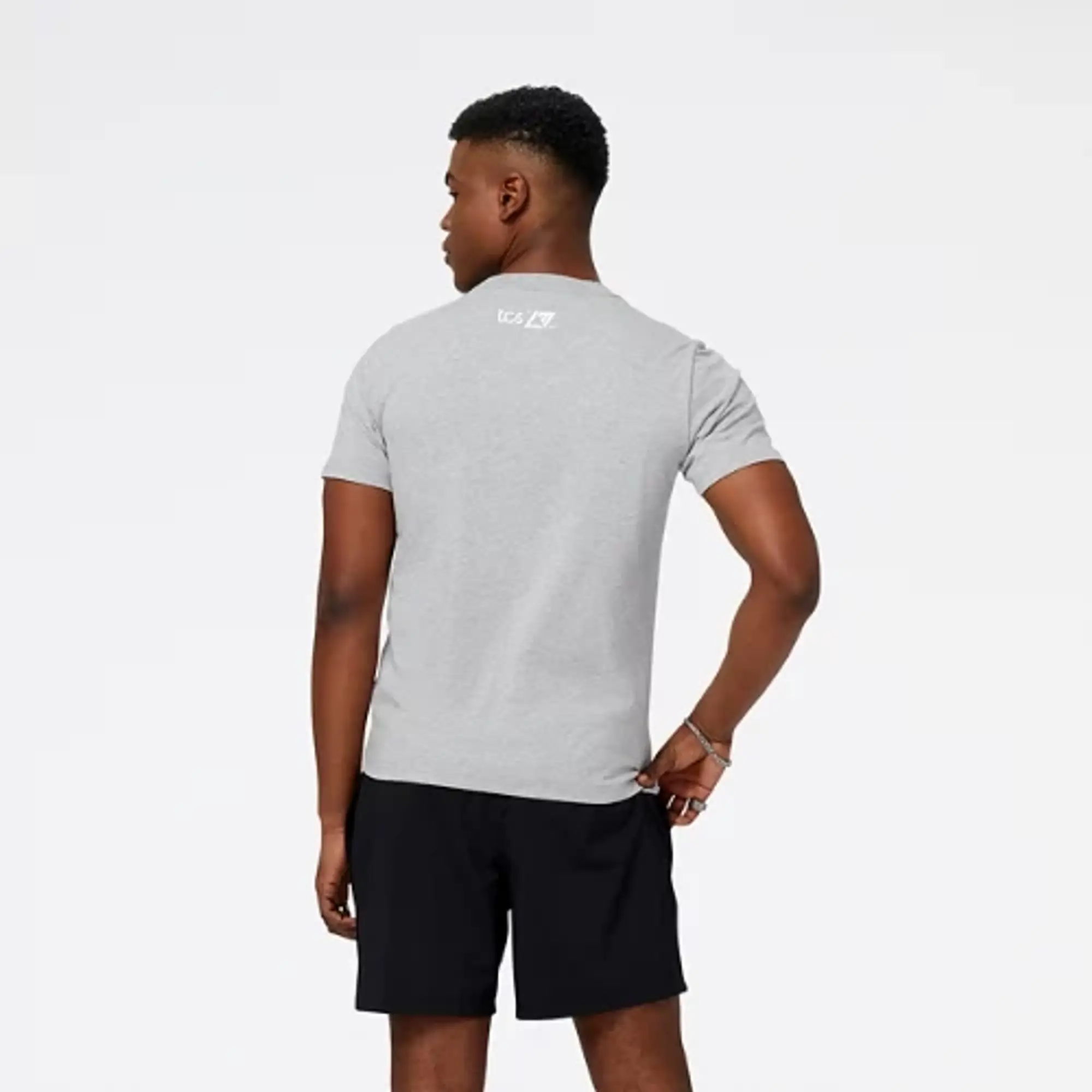 New Balance Men's London Edition Big Ben Tee in Grey Cotton