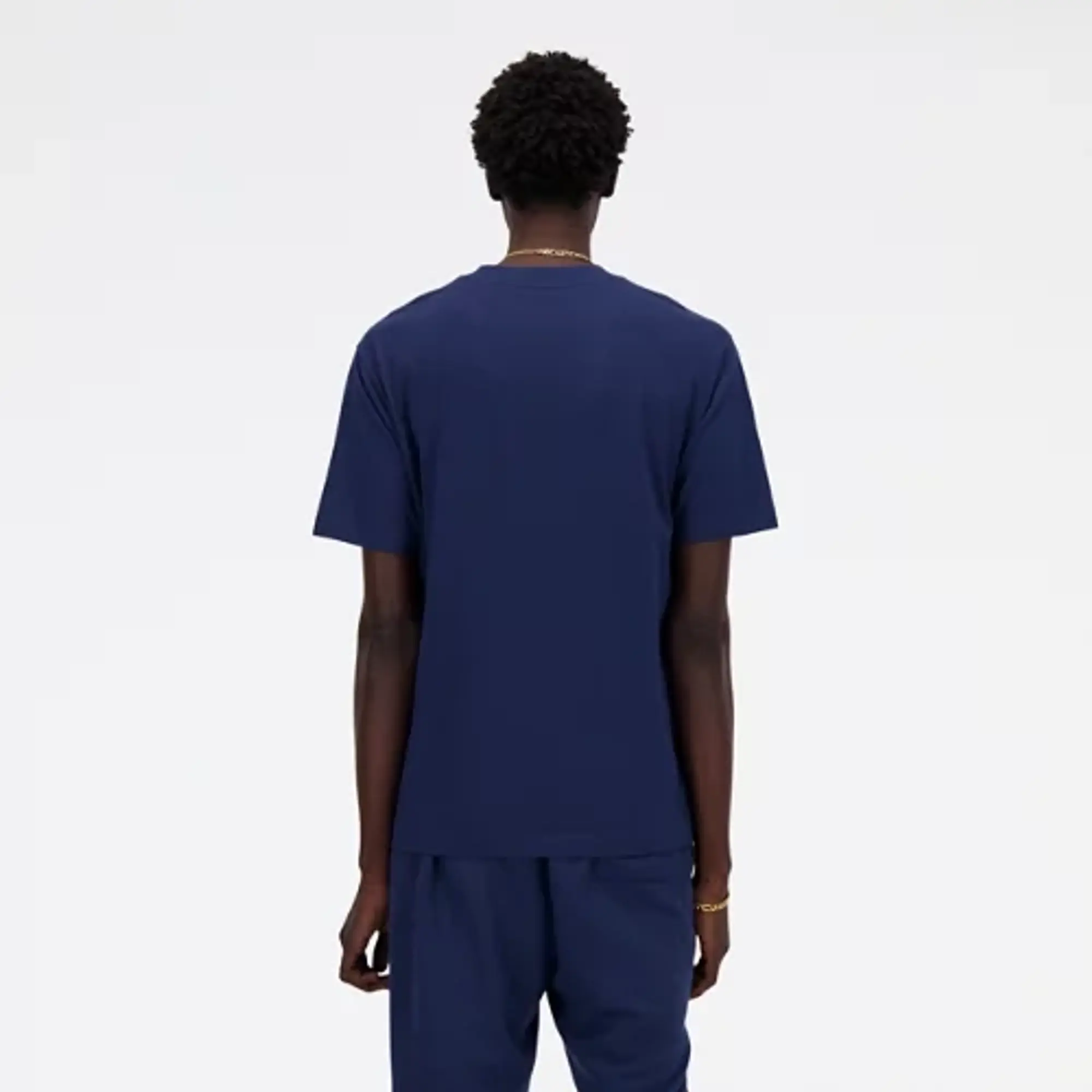 New Balance Men's Outline Graphic T-Shirt in Blue Cotton