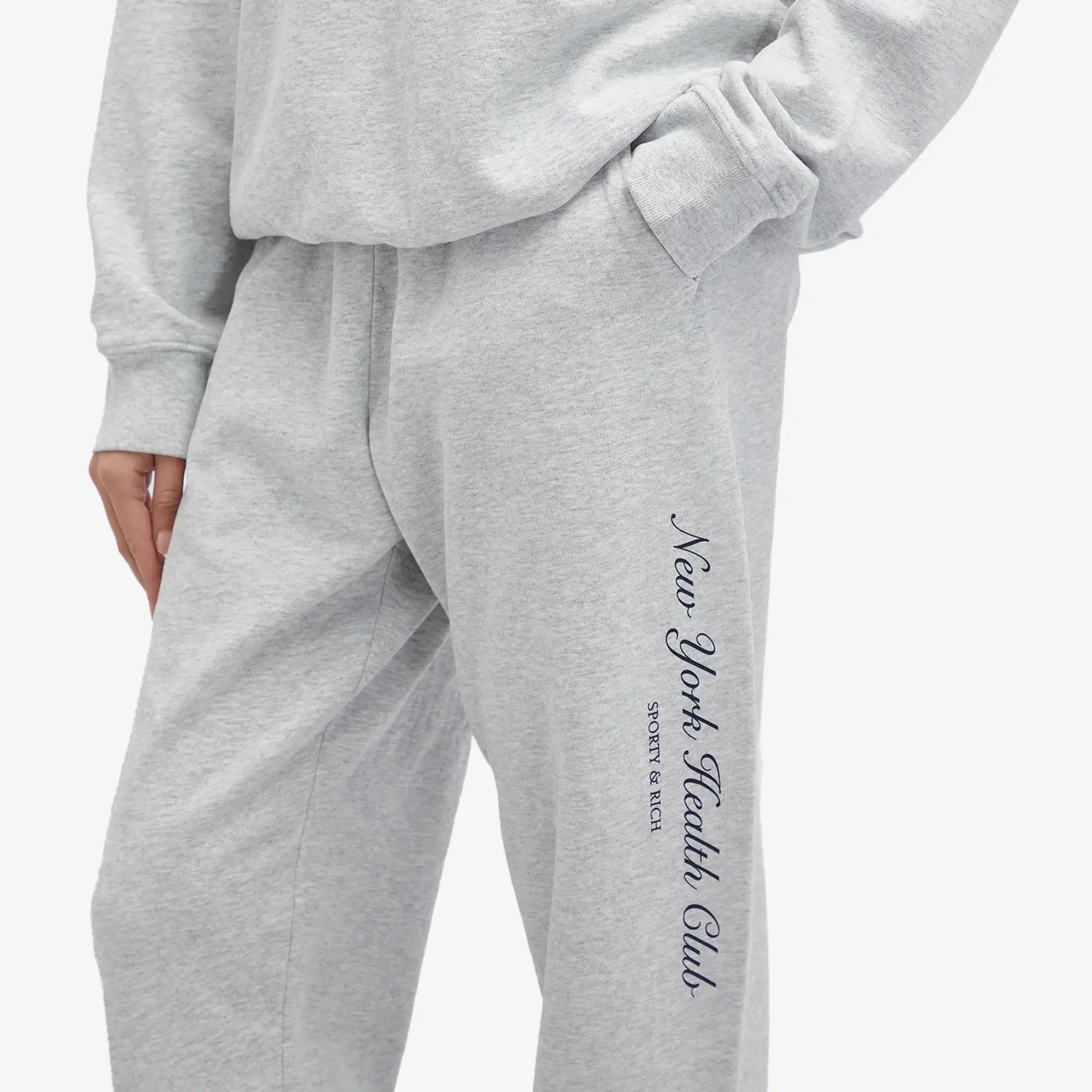 Sporty & Rich Women's NY Health Club Sweatpant Heather Gray Navy
