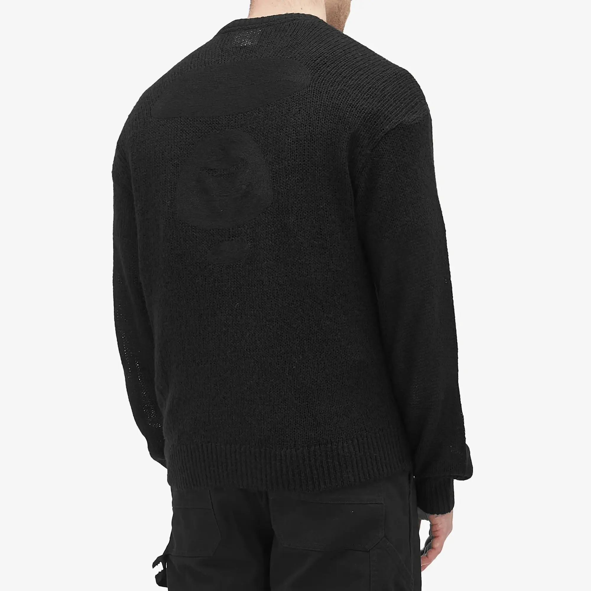 A Bathing Ape AAPE Logo Mohair Knit Sweater Black