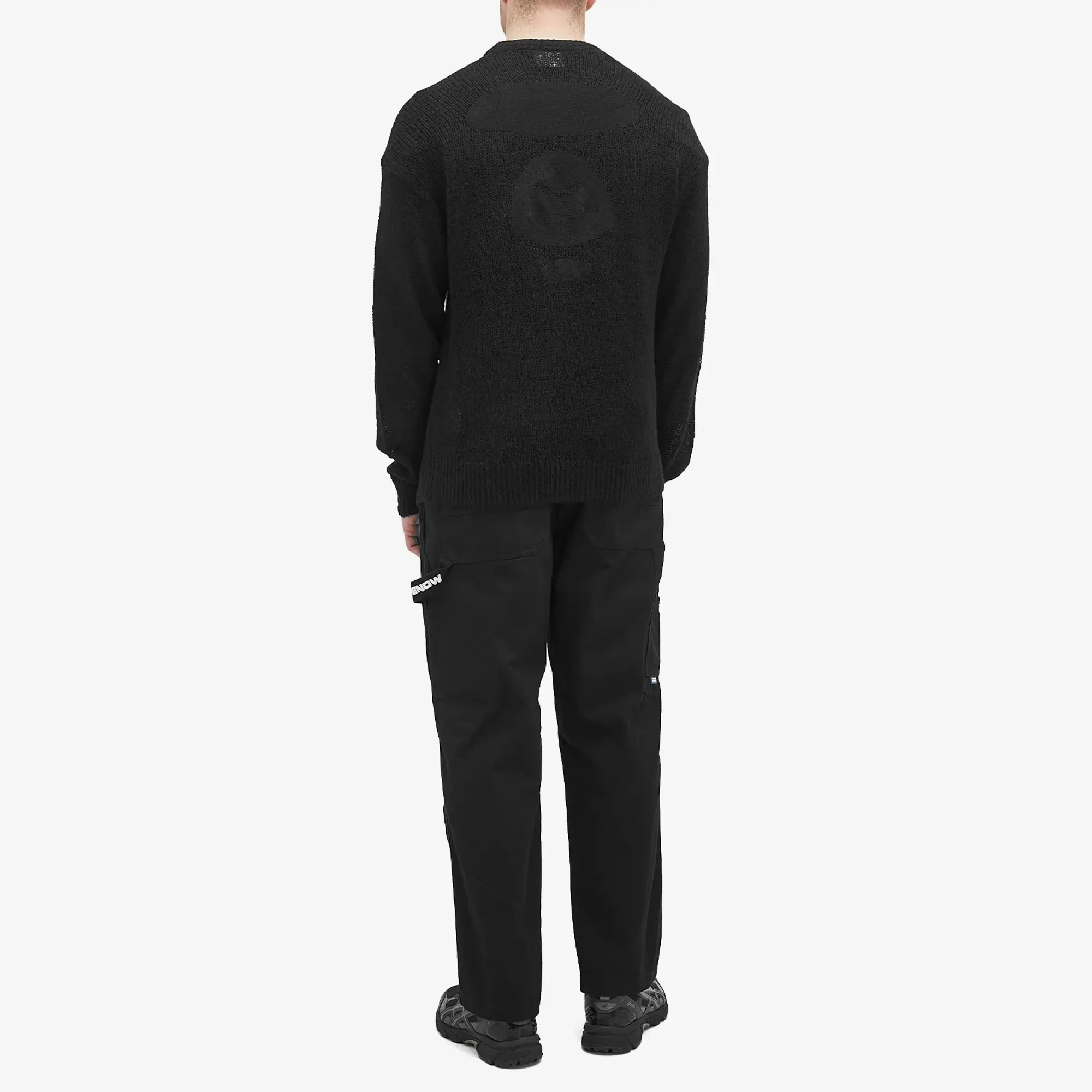A Bathing Ape AAPE Logo Mohair Knit Sweater Black