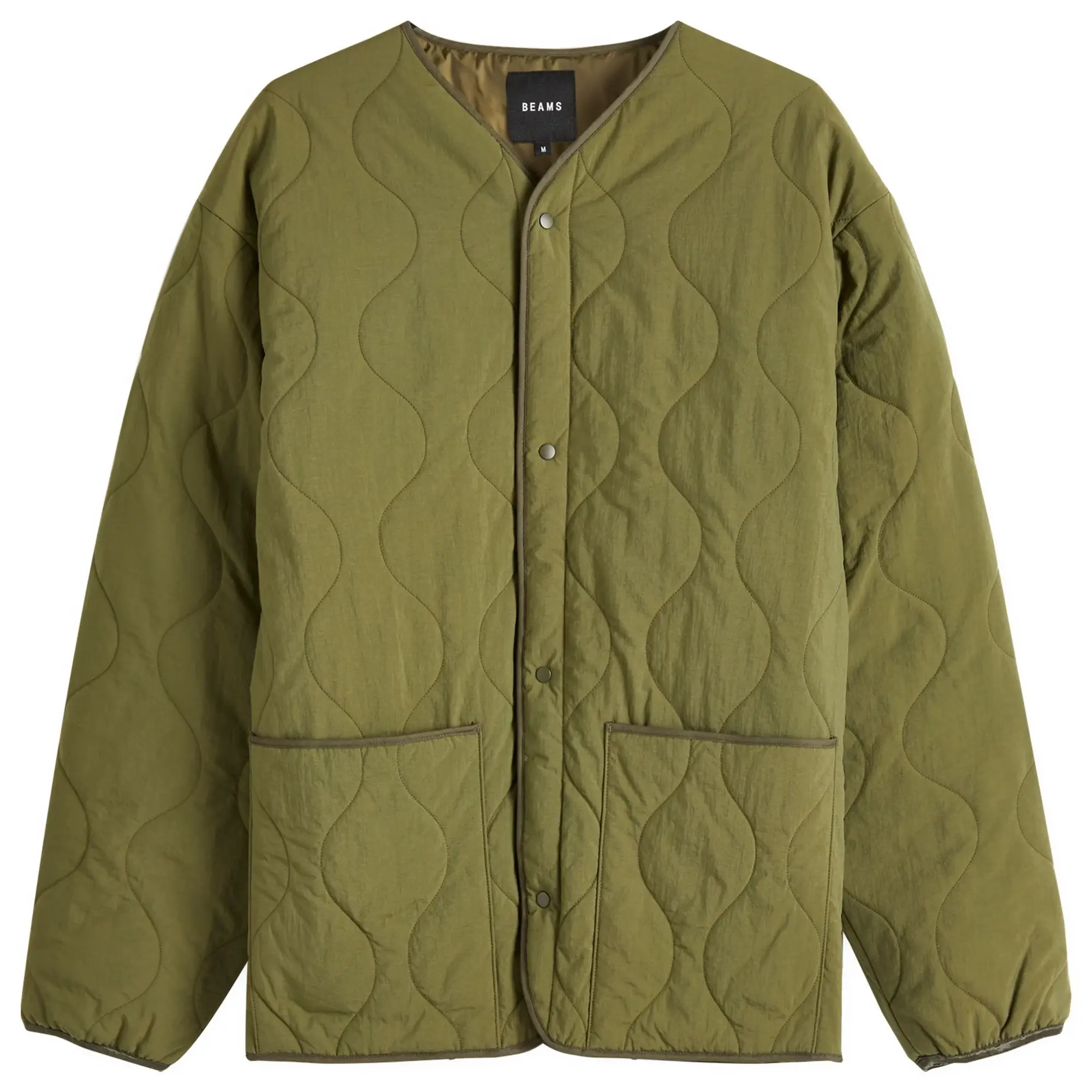 BEAMS Men's Mil Liner Down Jacket Olive