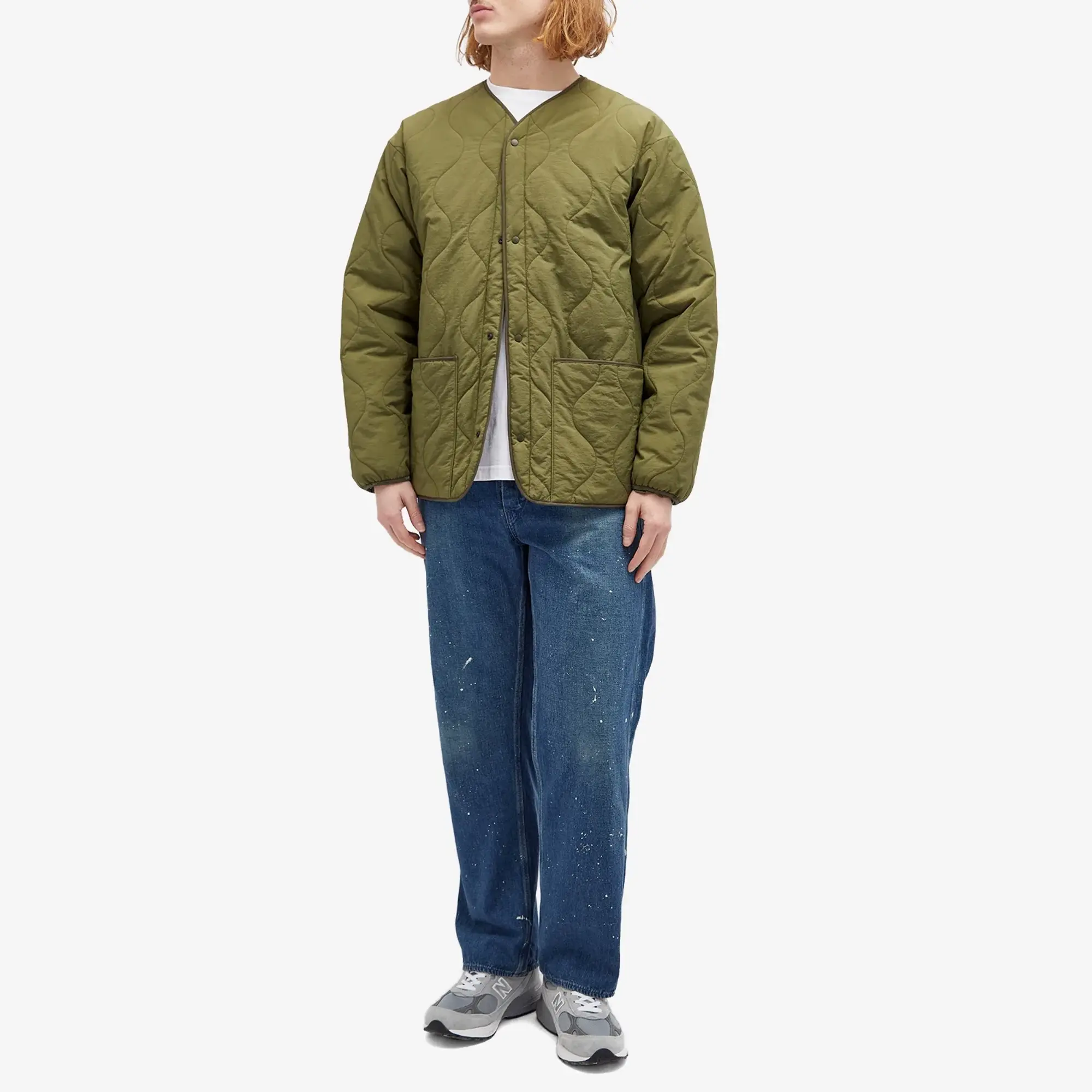 BEAMS Men's Mil Liner Down Jacket Olive