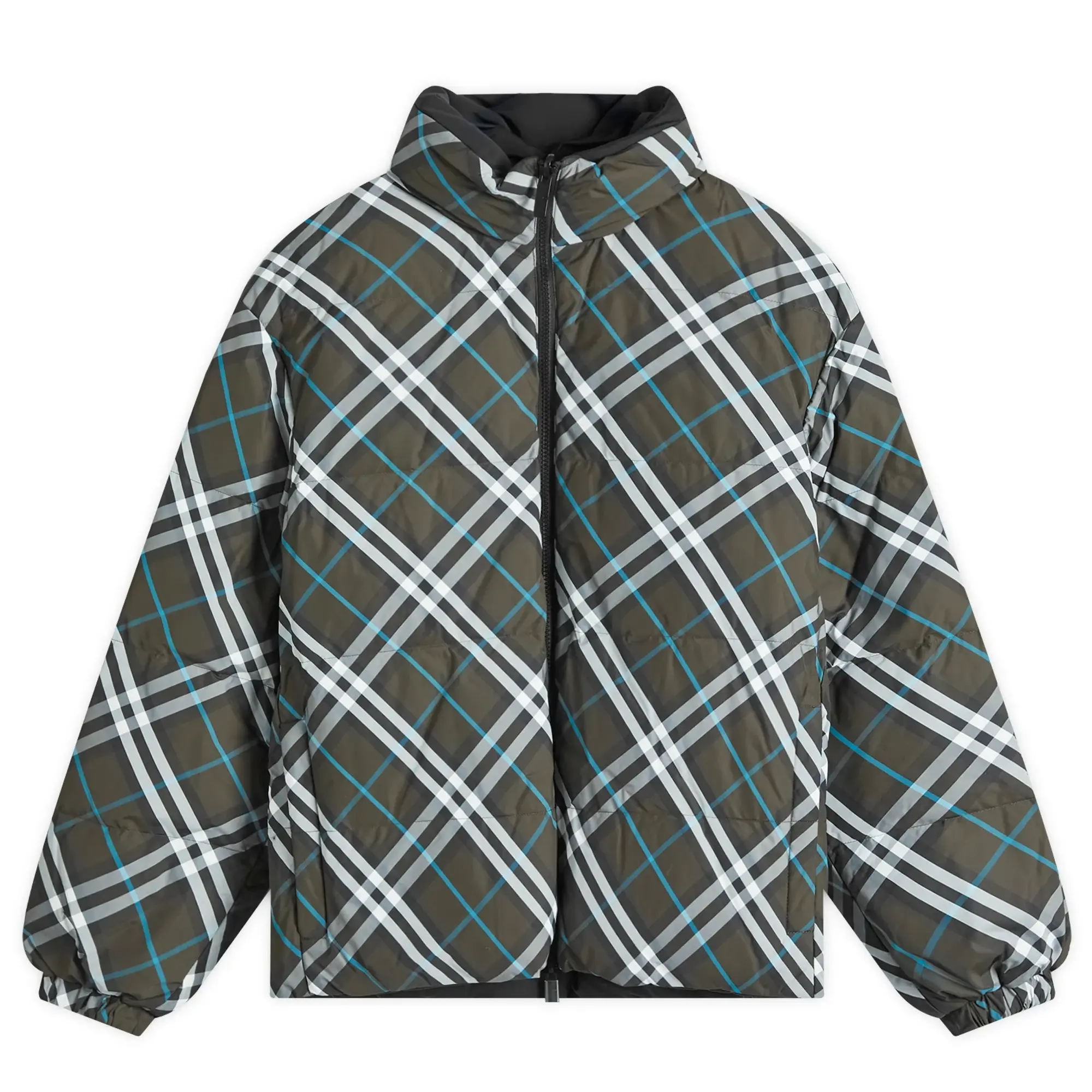 Burberry Men's Reversible Check Puffer Jacket Snug Ip Check