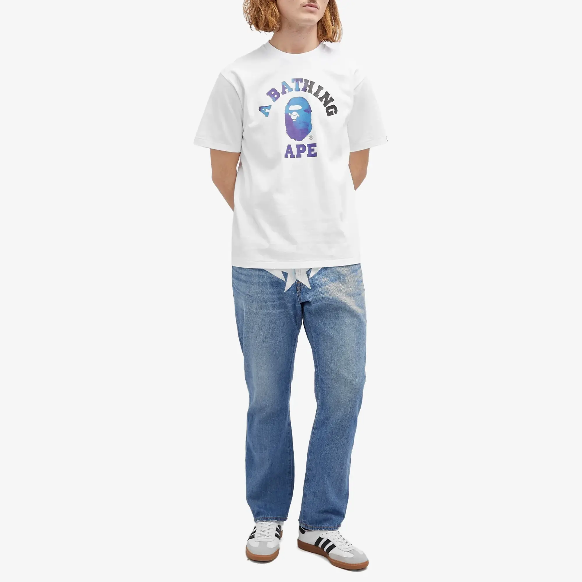 A Bathing Ape Men's Tie Dye College T-Shirt White/Black