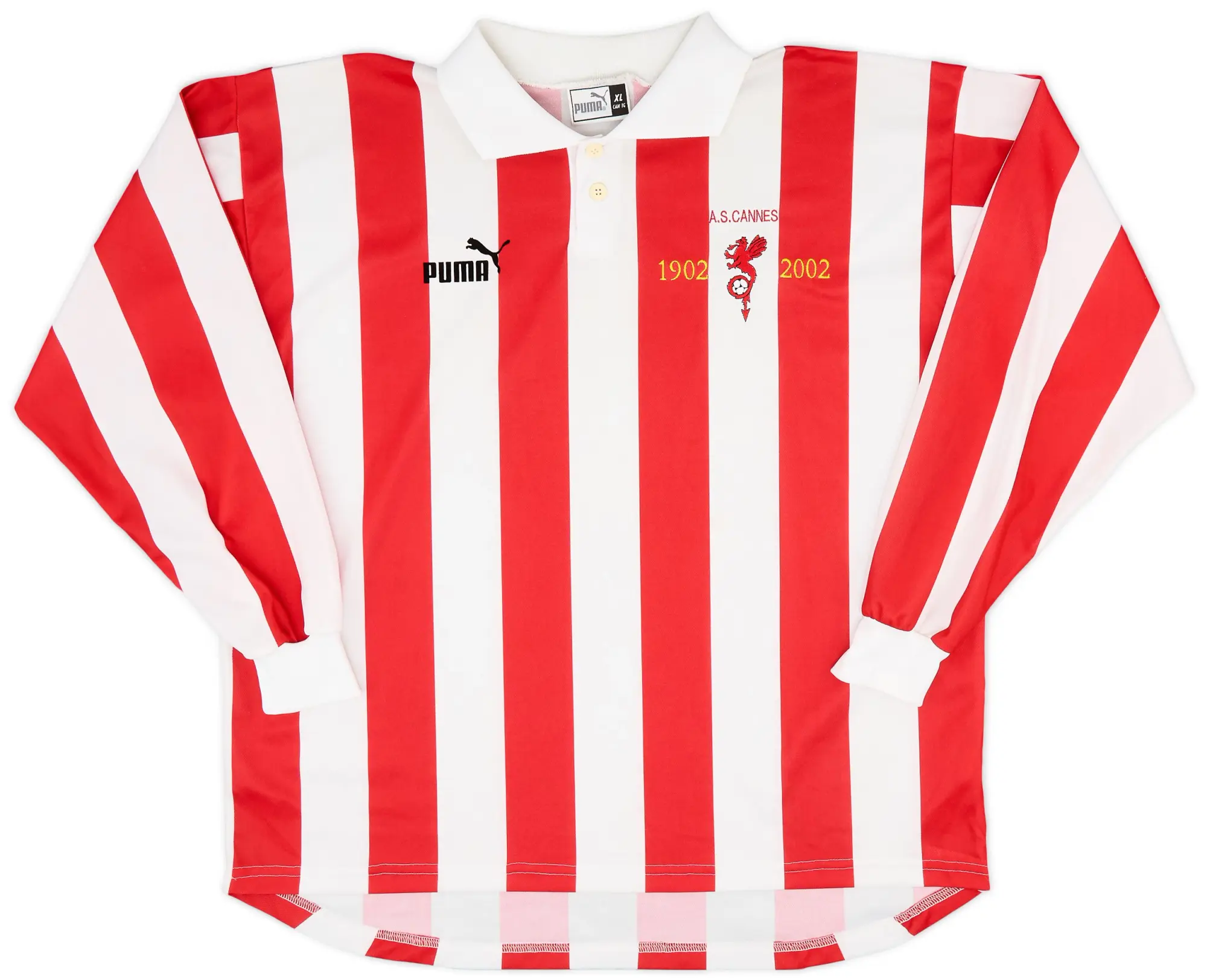 Puma 2001-02 AS Cannes Centenary Home L/S Shirt - 9/10 - (XL)