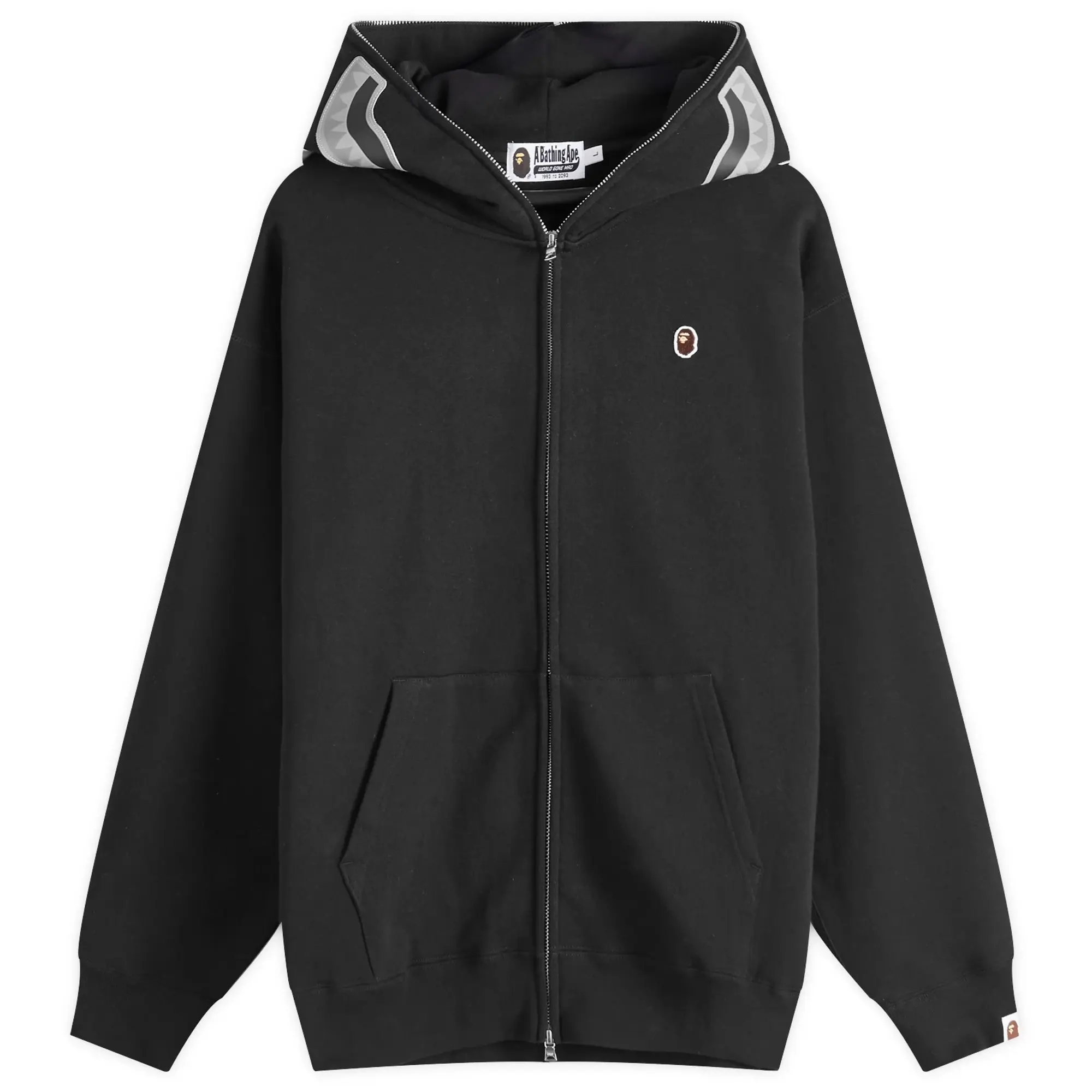 A Bathing Ape Men's One Point Full Zip Shark Hoodie Black