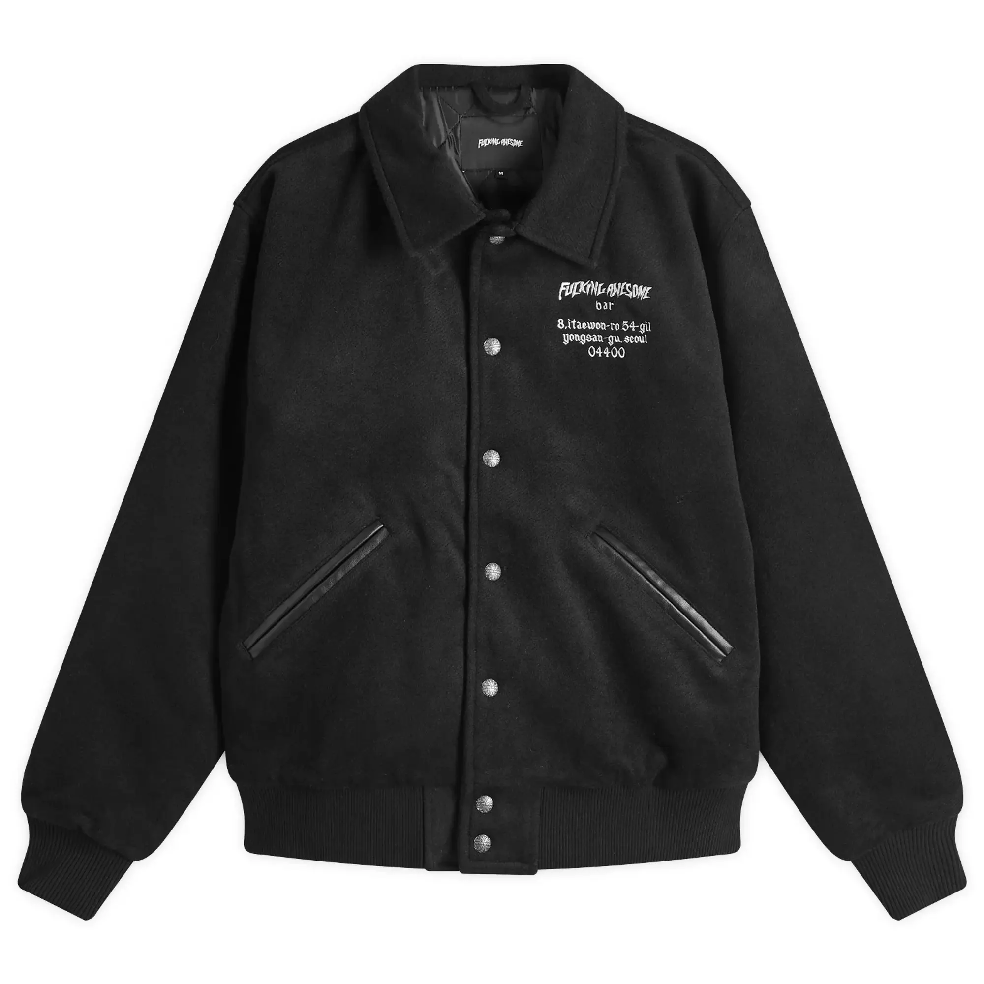 Fucking Awesome Men's Korea Bar Varsity Jacket Black