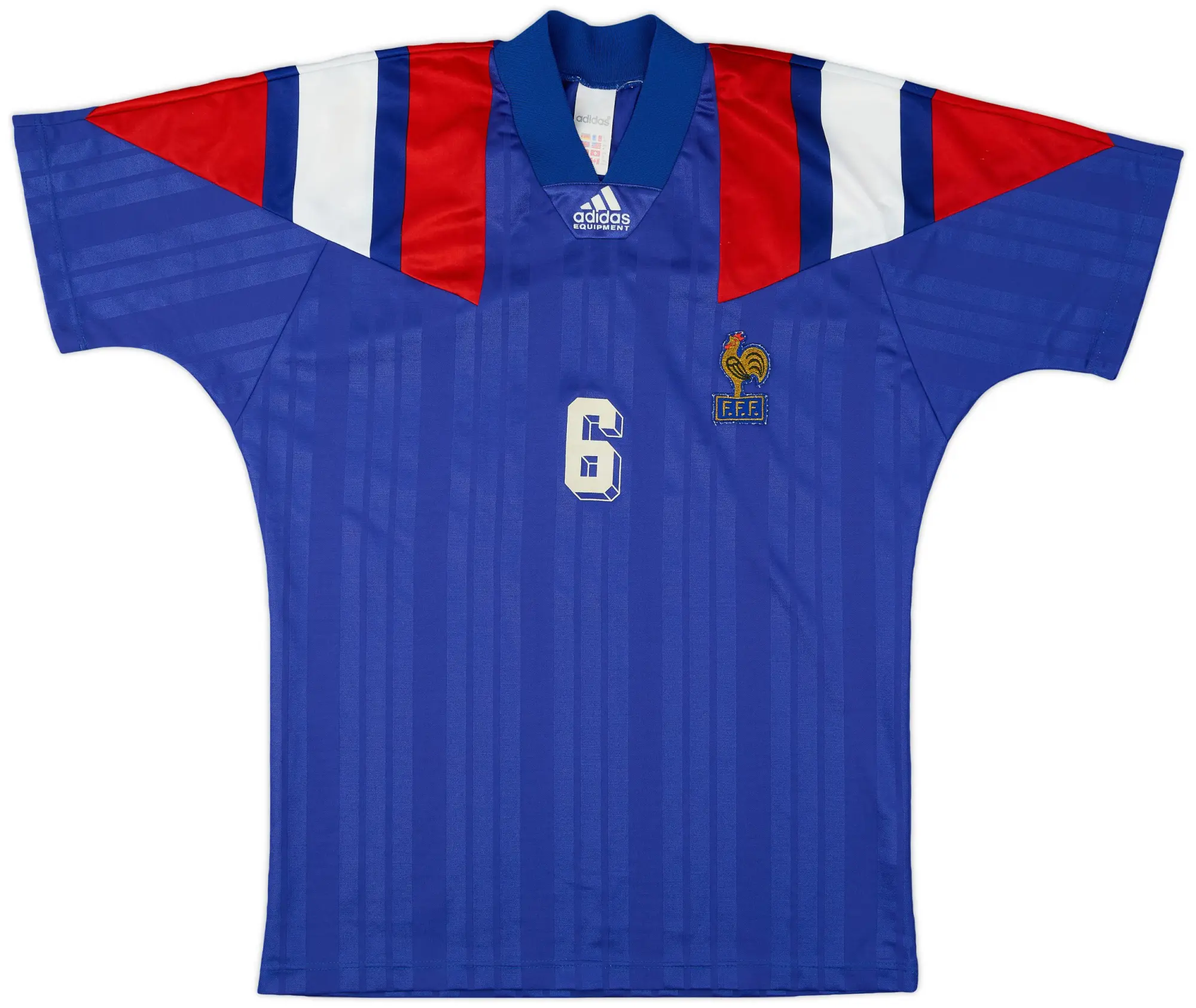 adidas 1992-94 France Home Shirt #6 - 6/10 - (L)