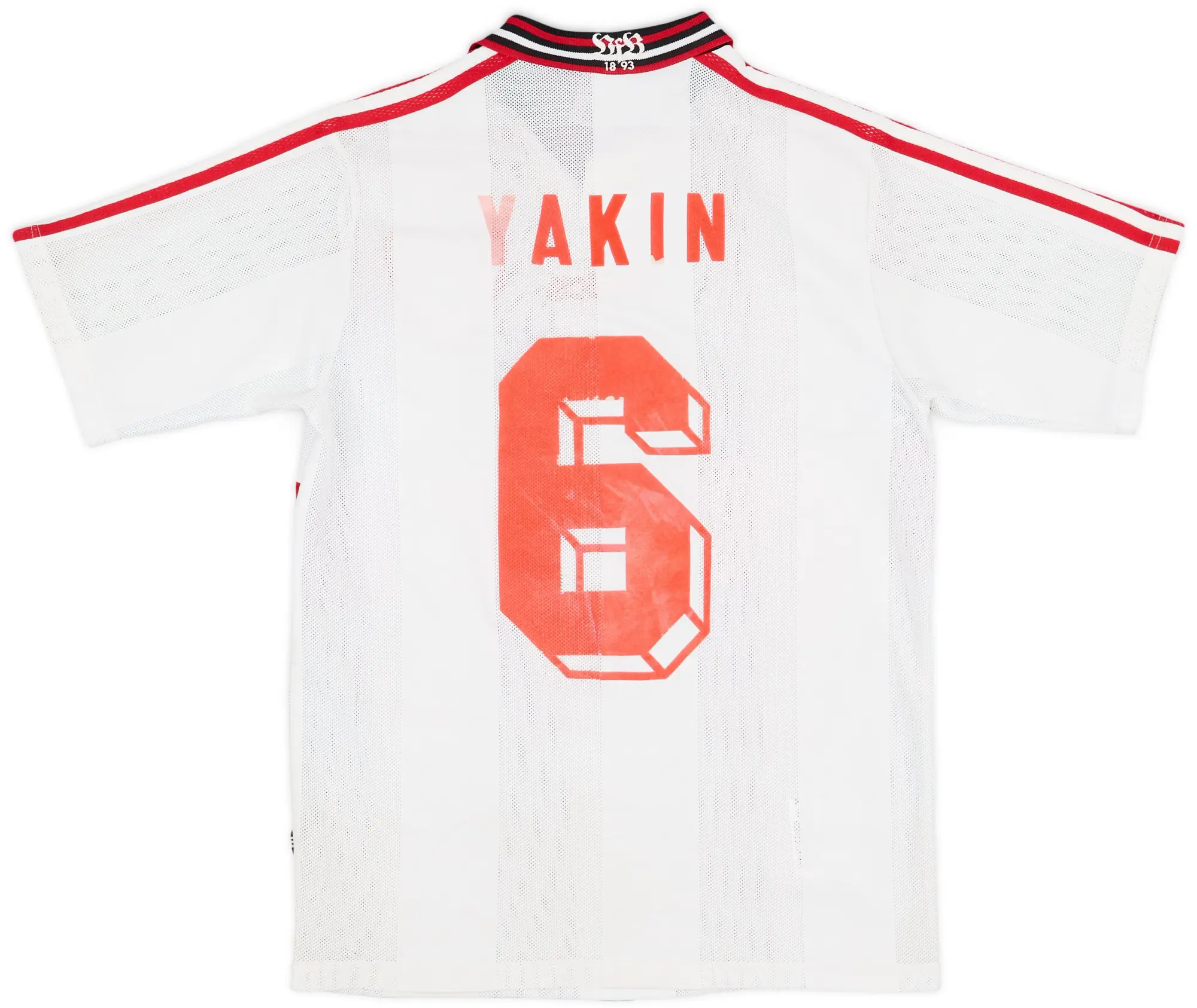 adidas 1997-98 Stuttgart Home Shirt Yakin #6 - 5/10 - (XL.Boys)