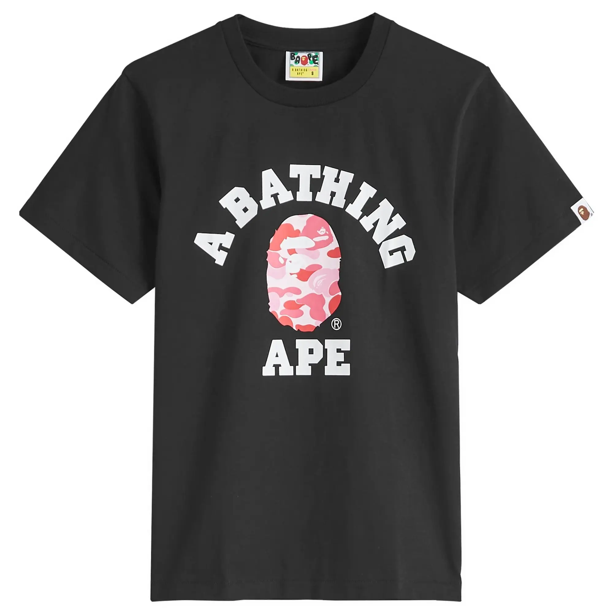 A Bathing Ape Women's ABC Camo College Tee Black X Pink