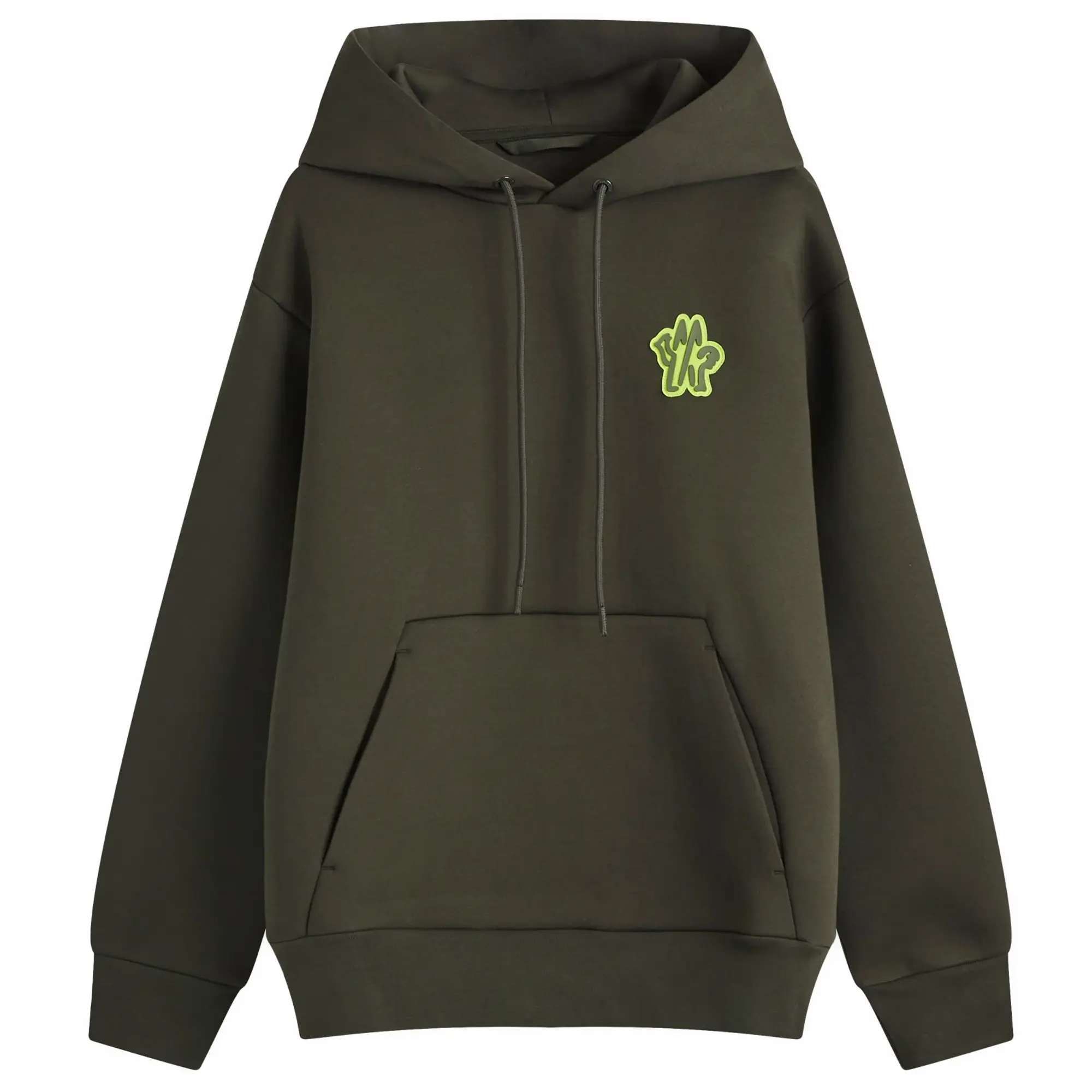 Moncler Men's Badge Logo Hoodie Green