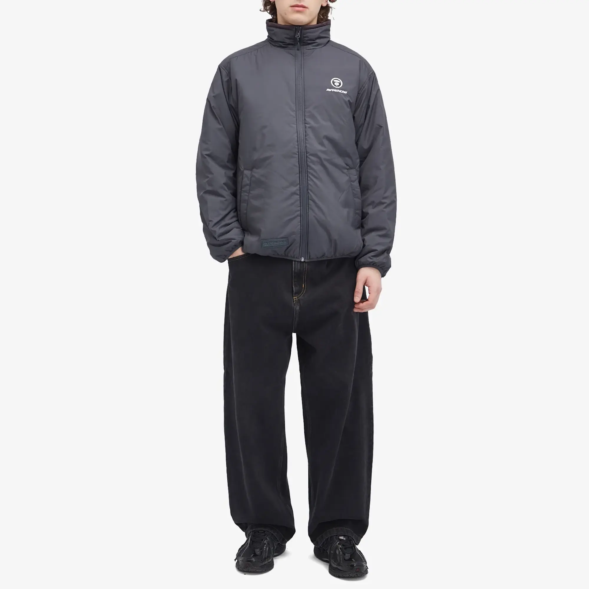 A Bathing Ape AAPE Now Reversible Camo Padded Jacket Dark Grey