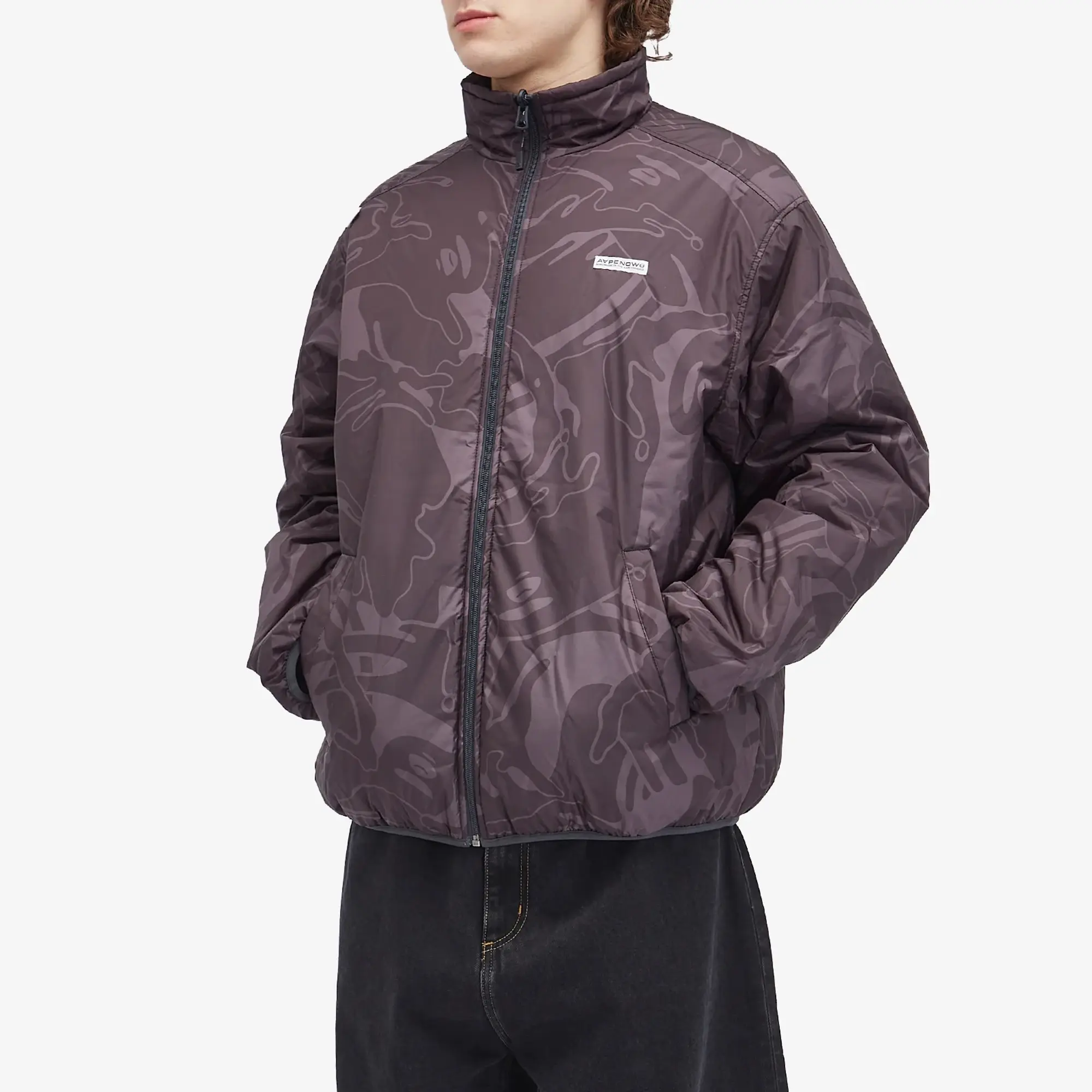 A Bathing Ape AAPE Now Reversible Camo Padded Jacket Dark Grey