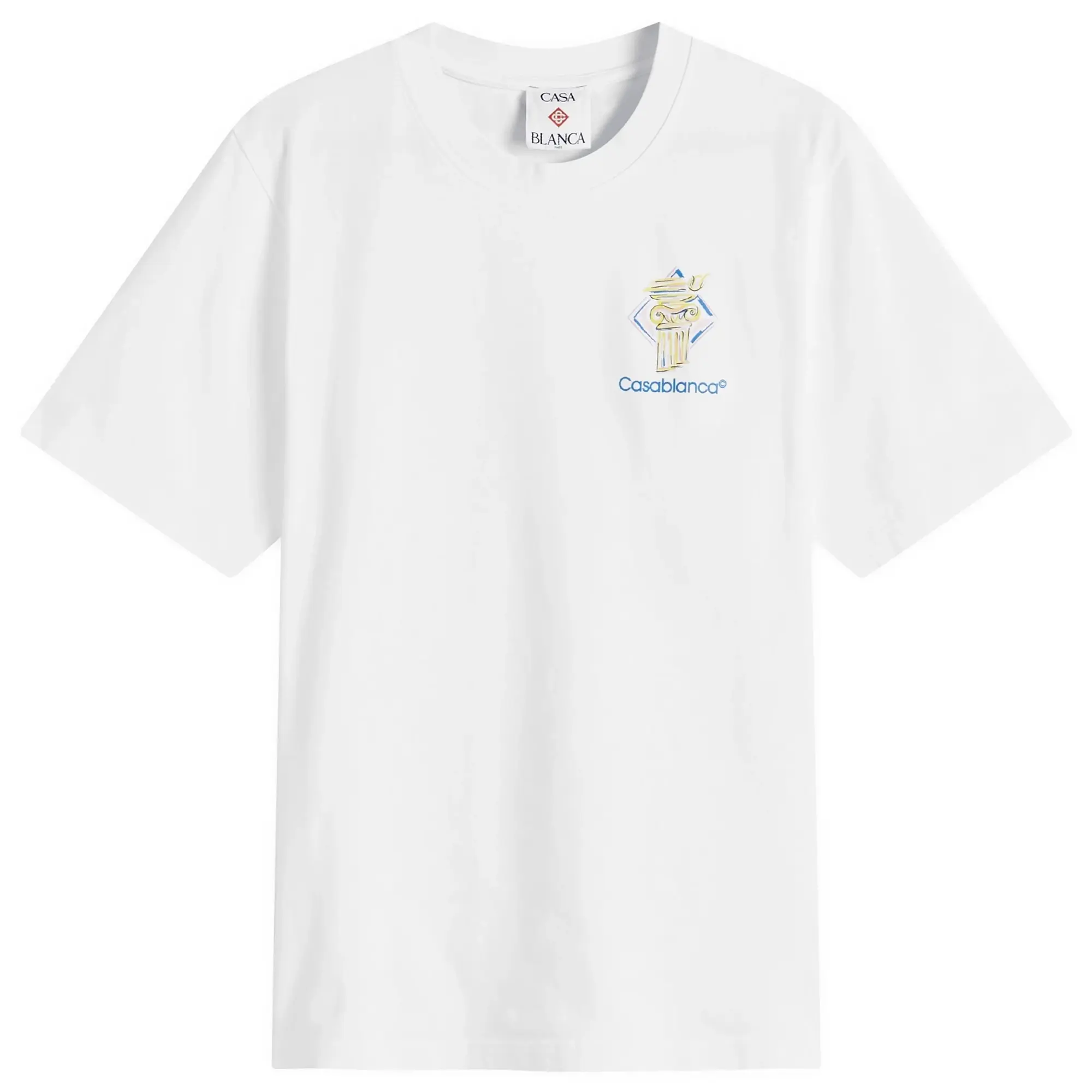 Casablanca Men's Diamond Column T-Shirt White