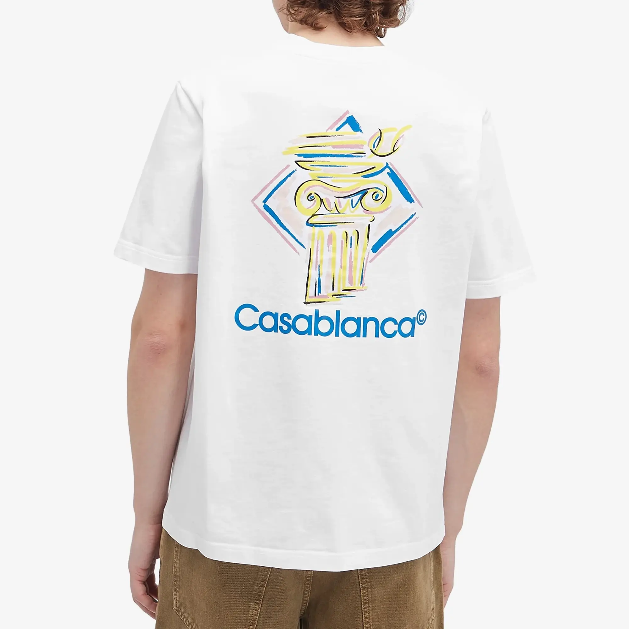 Casablanca Men's Diamond Column T-Shirt White