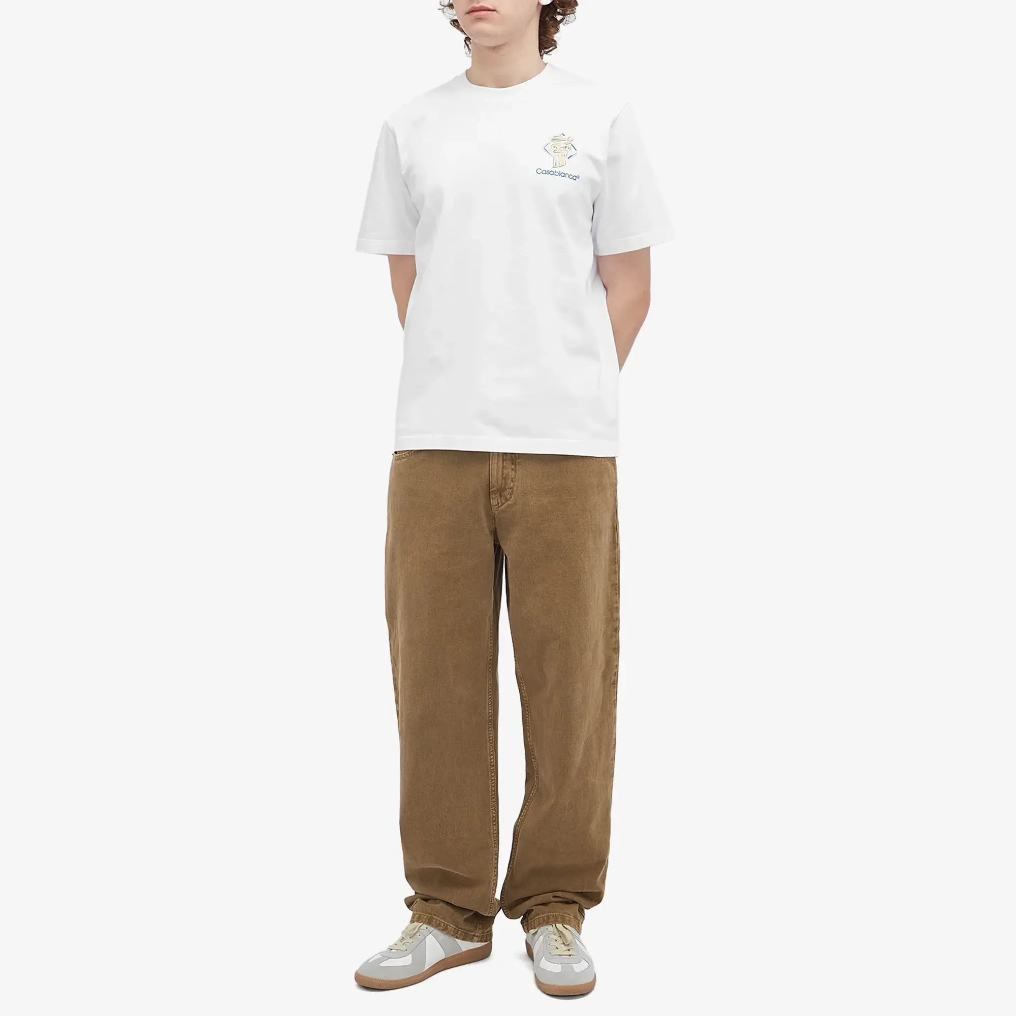 Casablanca Men's Diamond Column T-Shirt White