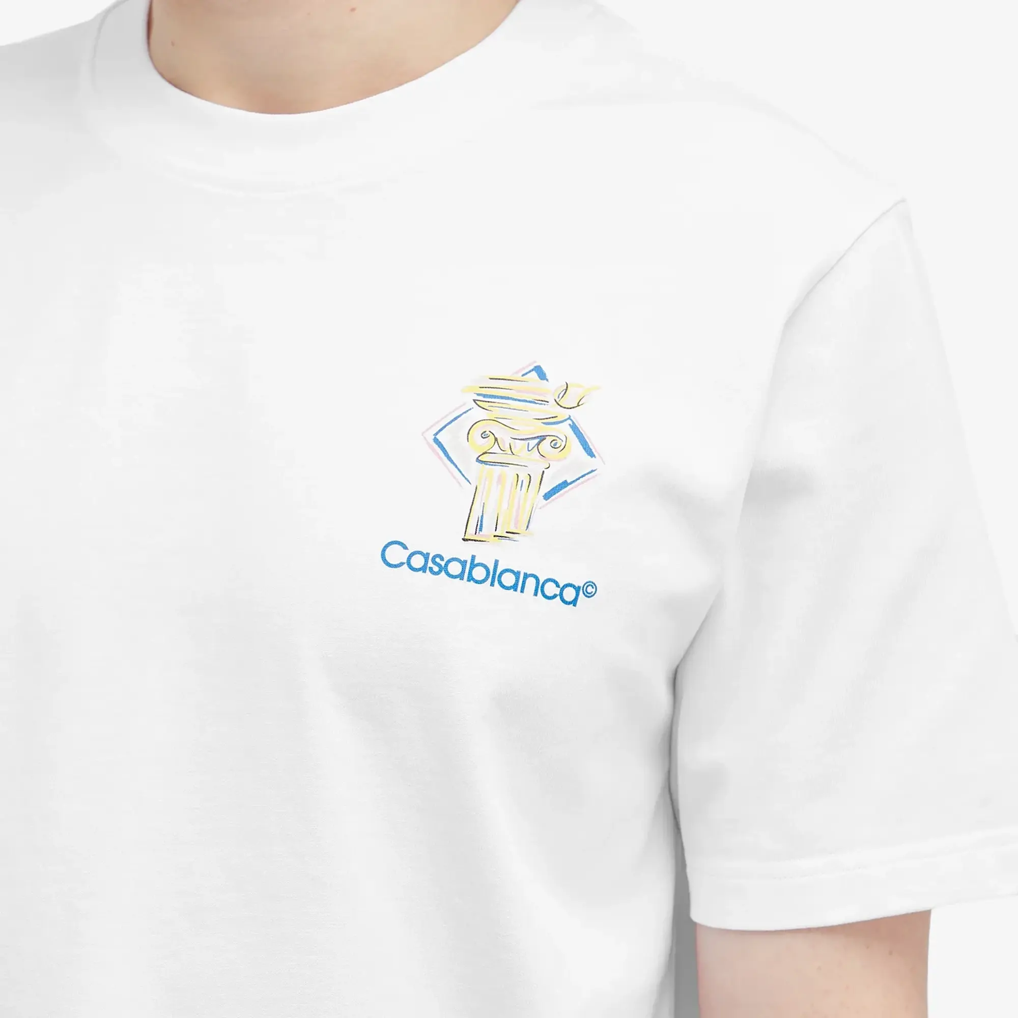 Casablanca Men's Diamond Column T-Shirt White