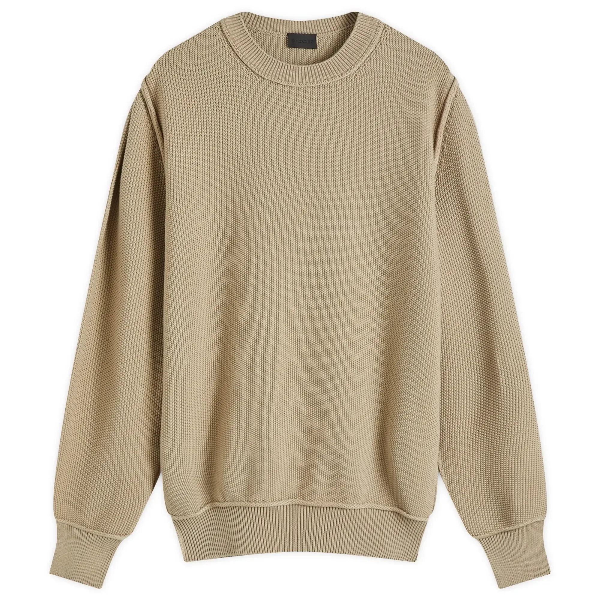 Moncler Men's Cotton Yarn Crew Neck Sweatshirt Beige