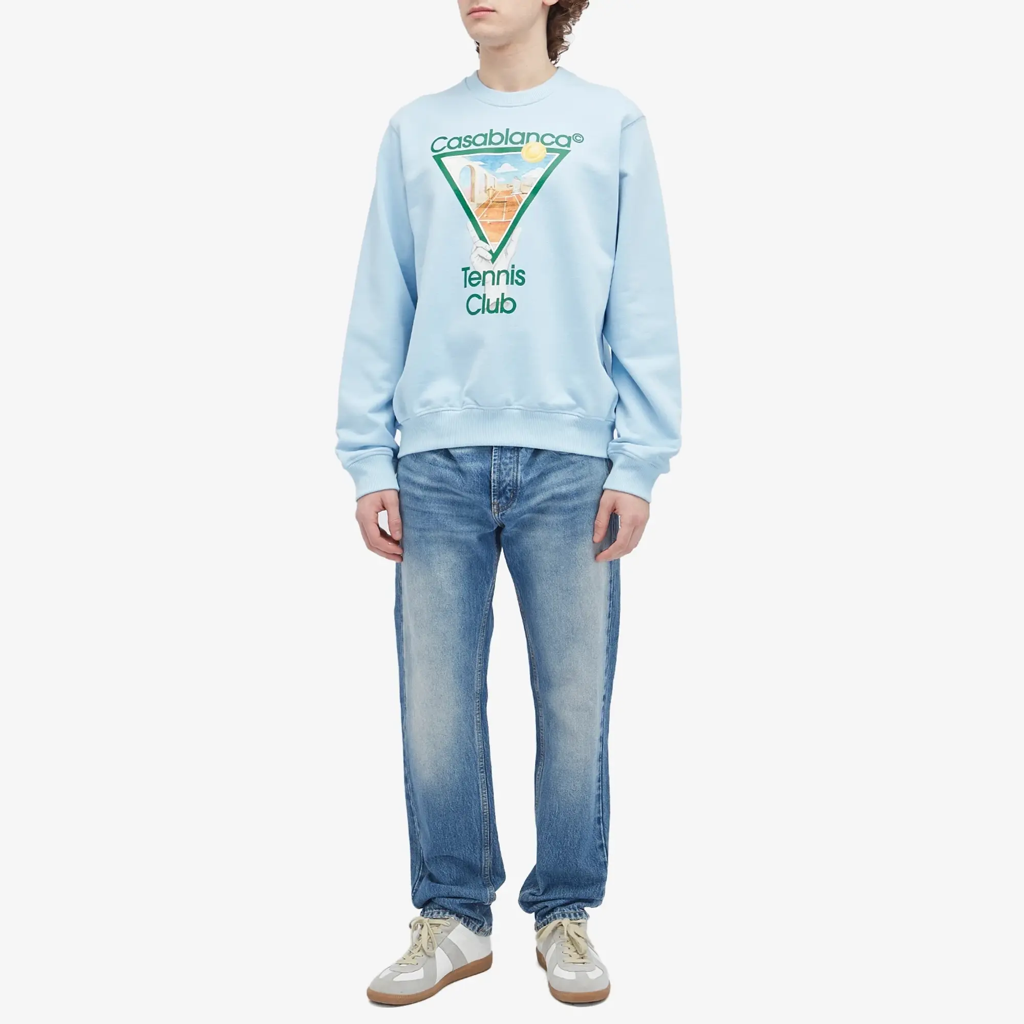 Casablanca Men's Tennis Icon Crew Sweat Blue