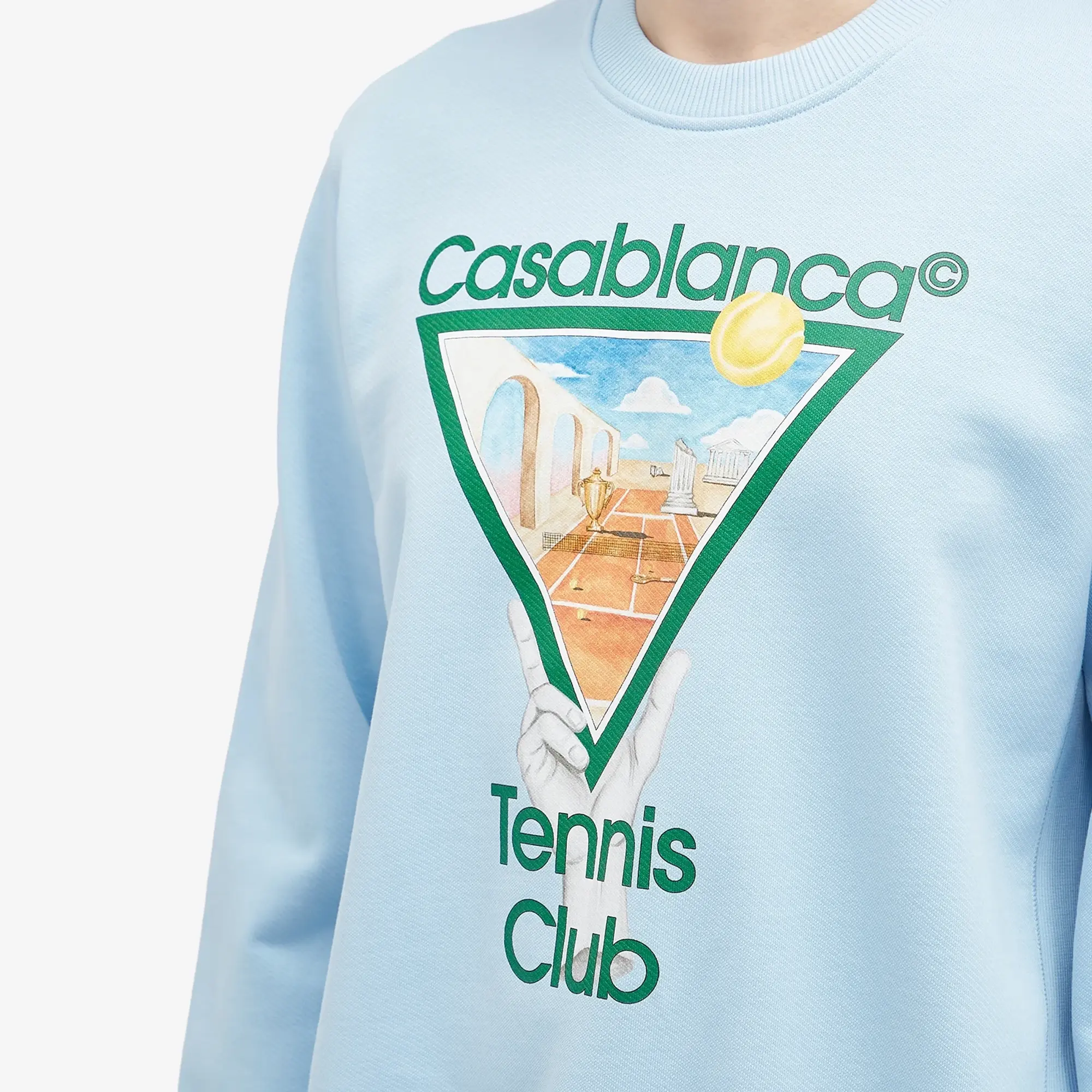 Casablanca Men's Tennis Icon Crew Sweat Blue