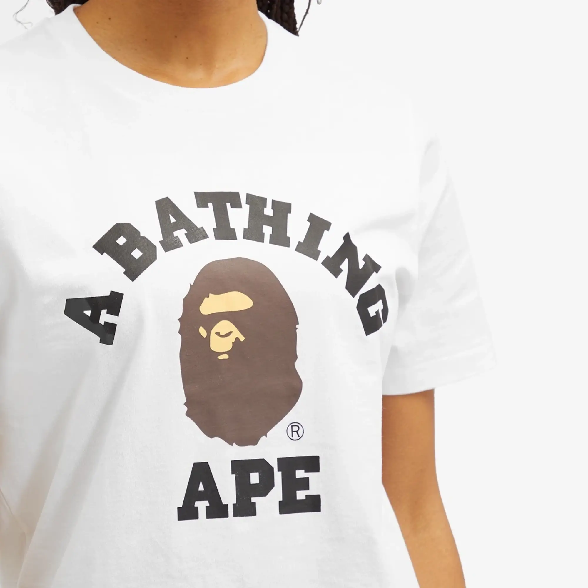 A Bathing Ape Women's College Tee White