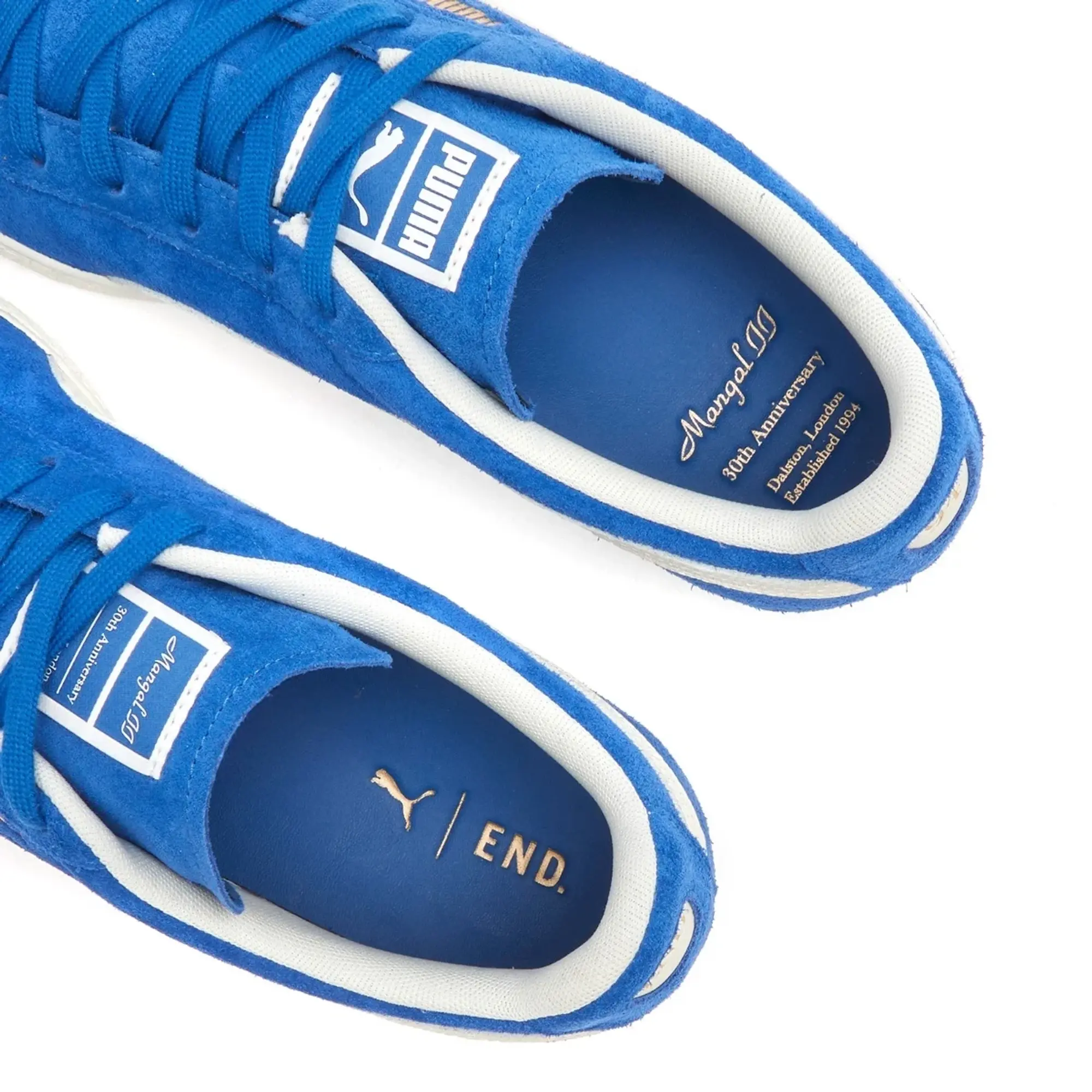 END. x Puma x Mangal II Suede Sneaker Clyde Royal/Warm White