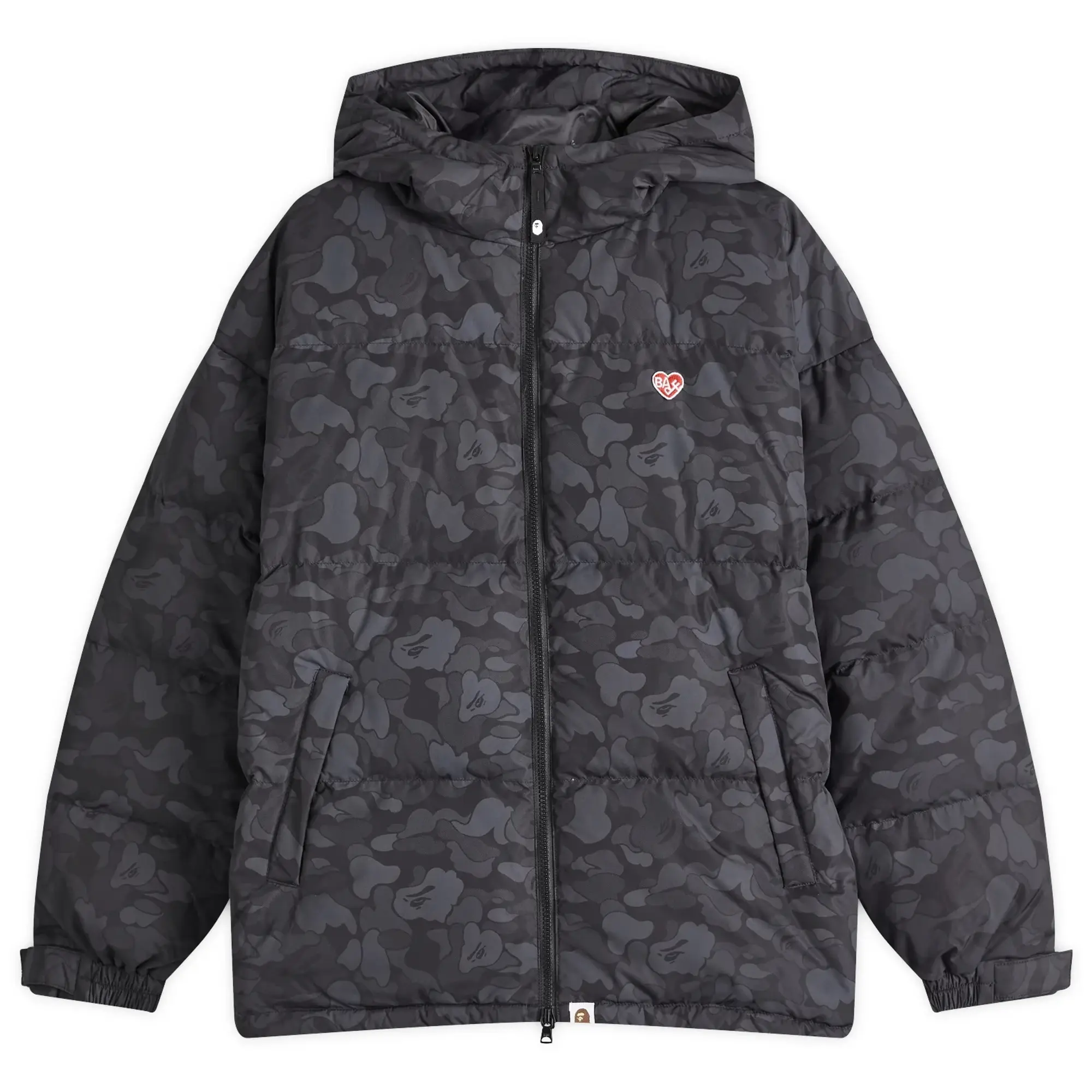A Bathing Ape Women's Solid Camo Down Jacket Black