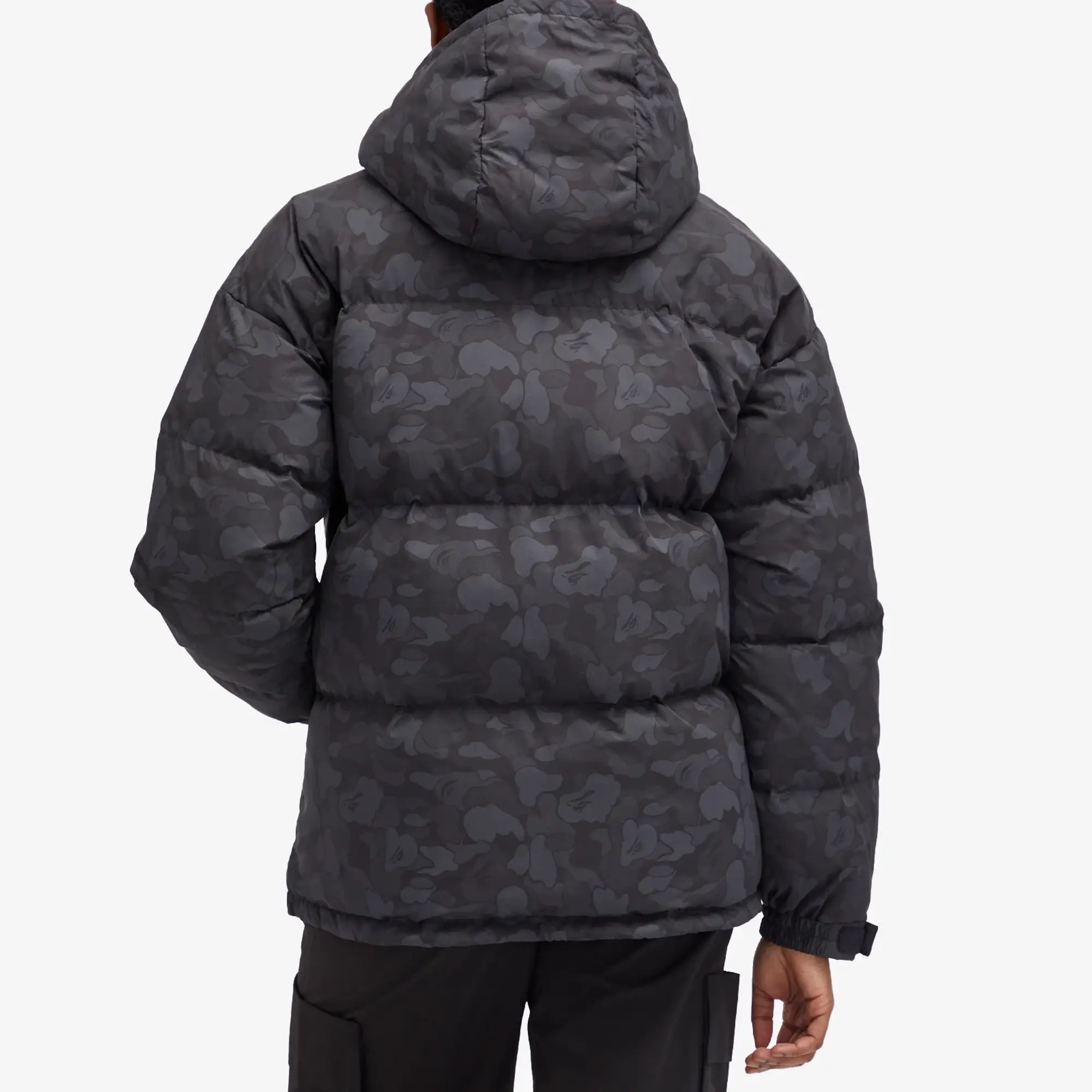 A Bathing Ape Women's Solid Camo Down Jacket Black