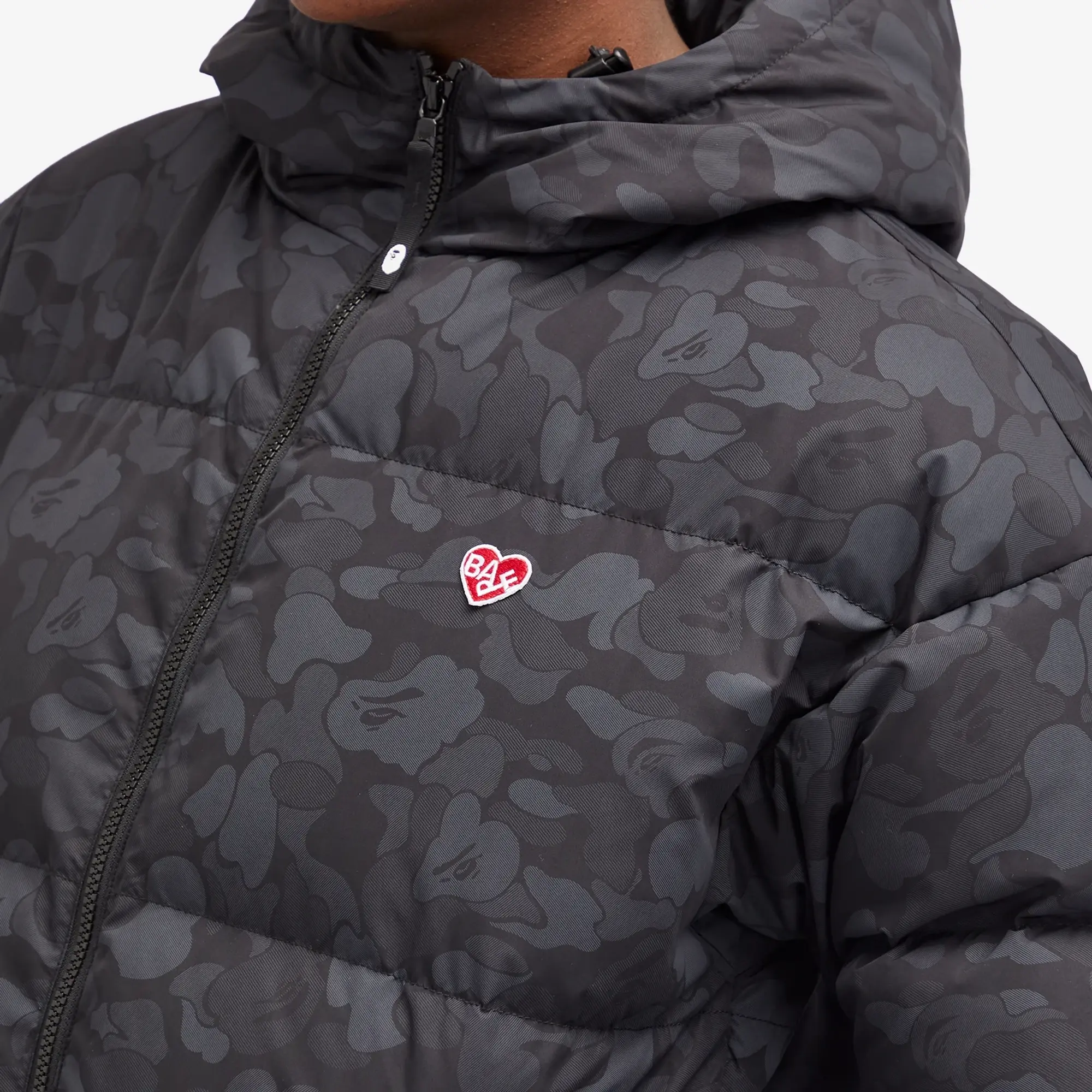 A Bathing Ape Women's Solid Camo Down Jacket Black