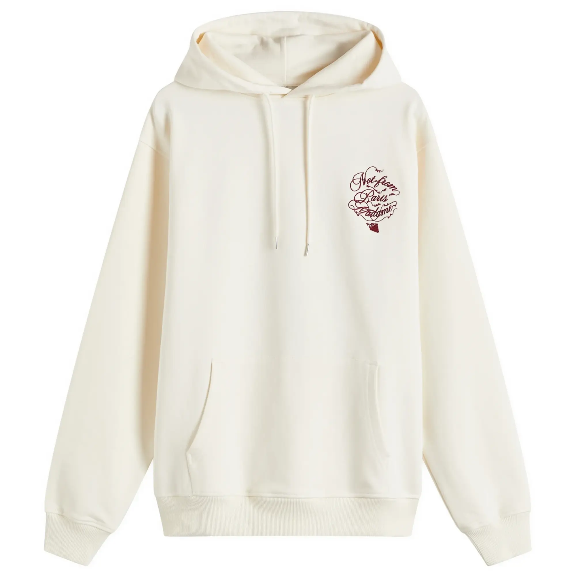 Drôle de Monsieur Men's Not From Paris Madame Caligraphy Hoody Cream