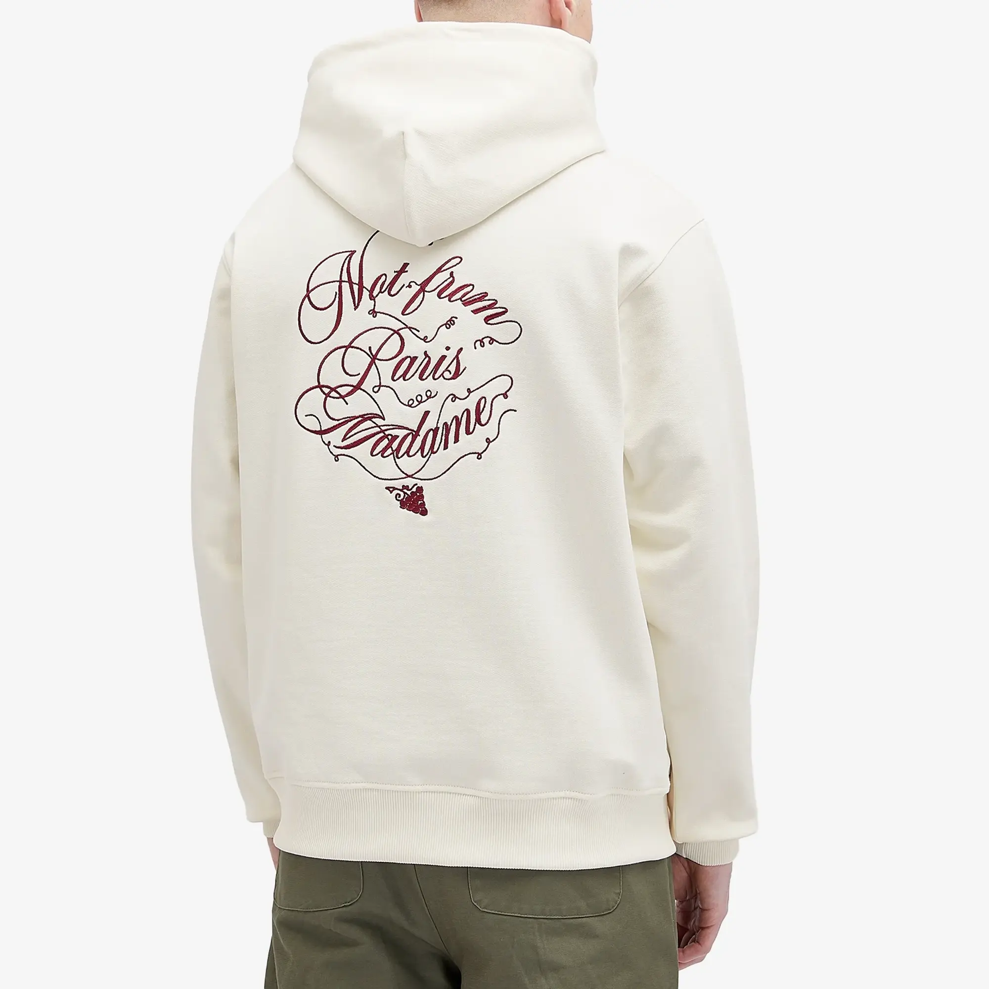 Drôle de Monsieur Men's Not From Paris Madame Caligraphy Hoody Cream