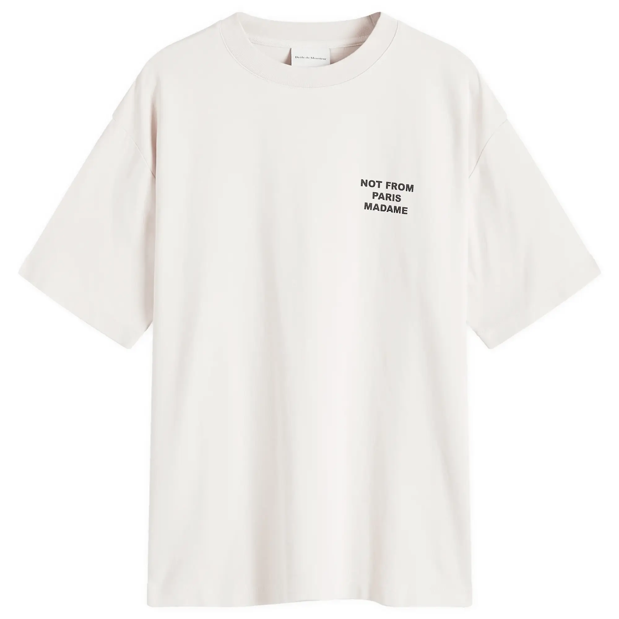 Drôle De Monsieur Le Tee Slogan Men Shortsleeves Beige
