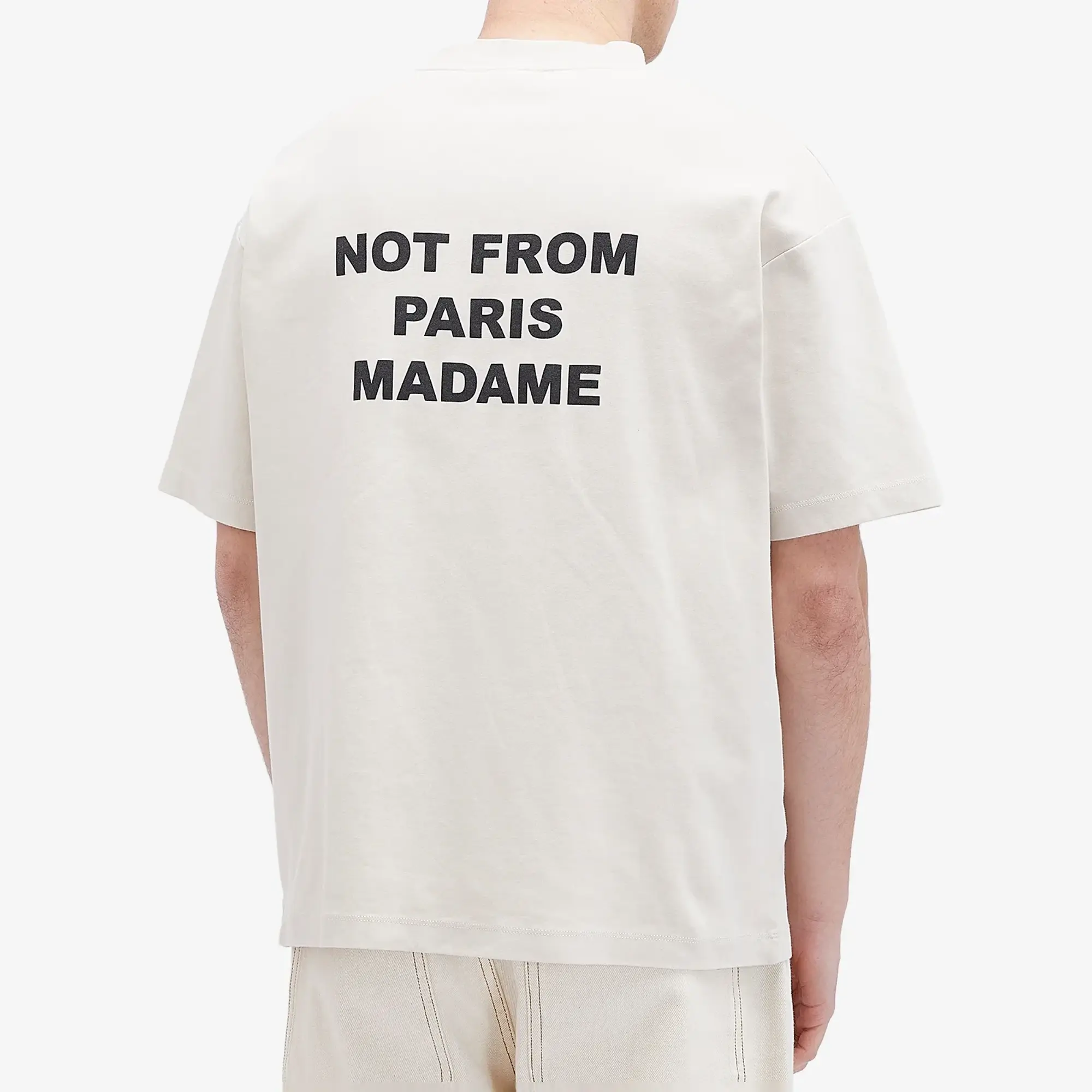 Drôle De Monsieur Le Tee Slogan Men Shortsleeves Beige