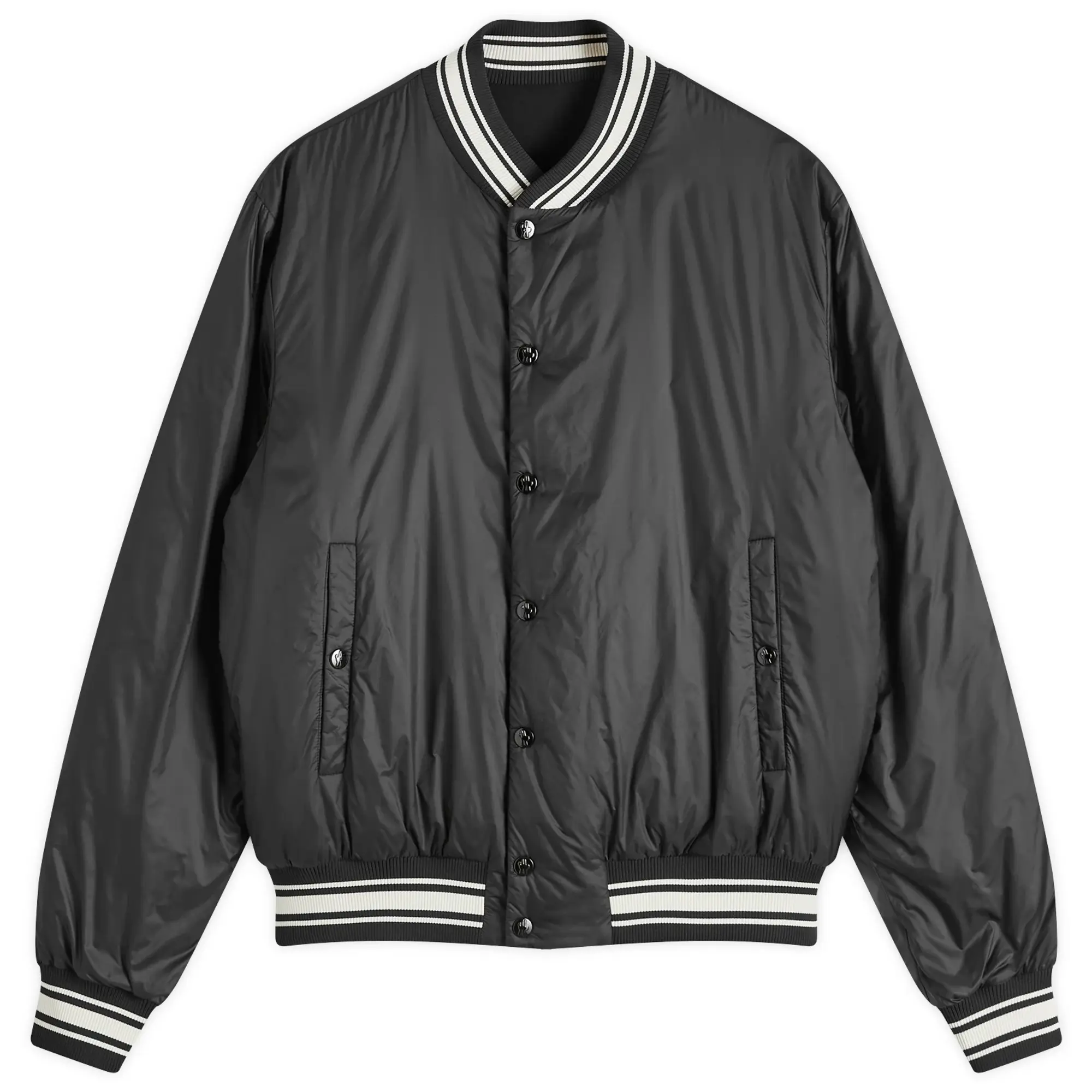 Moncler Men's Recycled Matte Longue Saison Bouchet Bomber Jacket Black