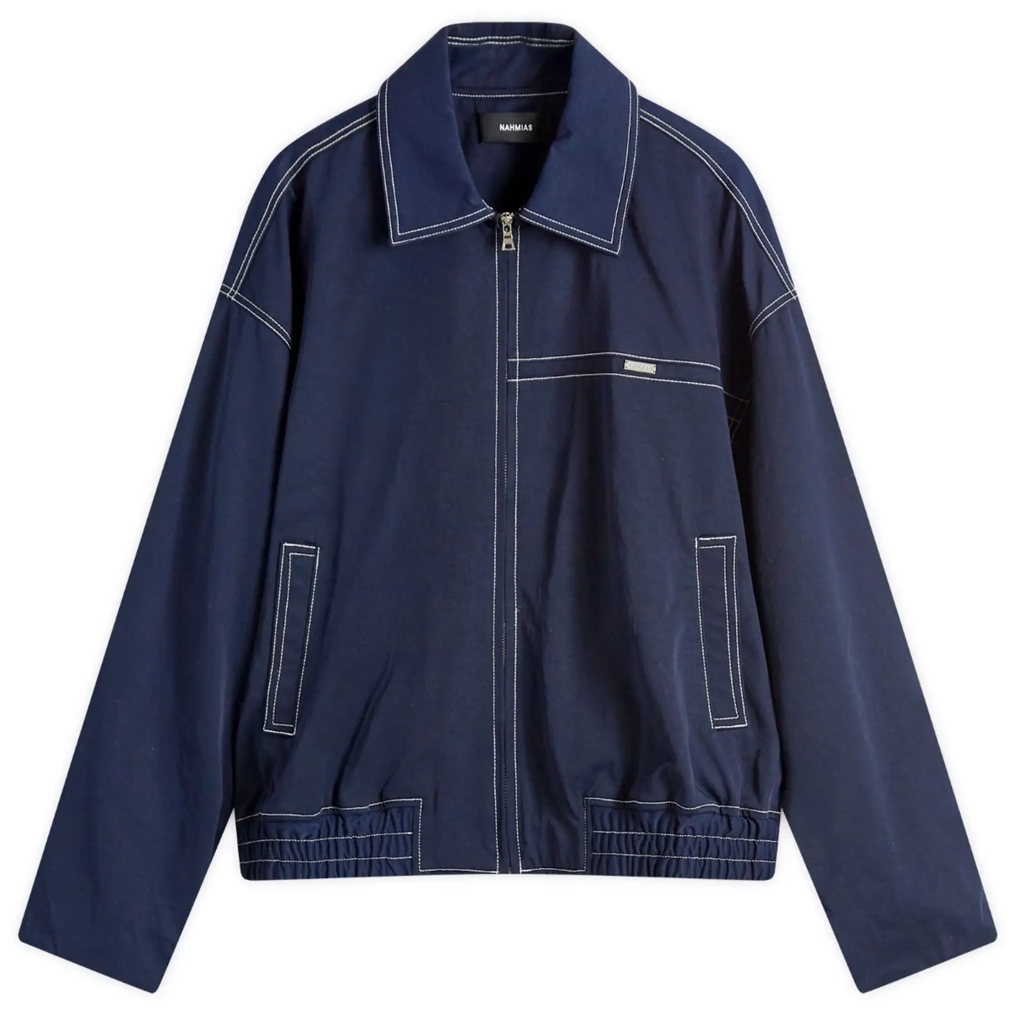 Nahmias Men's Tech Twill Bomber Jacket Navy