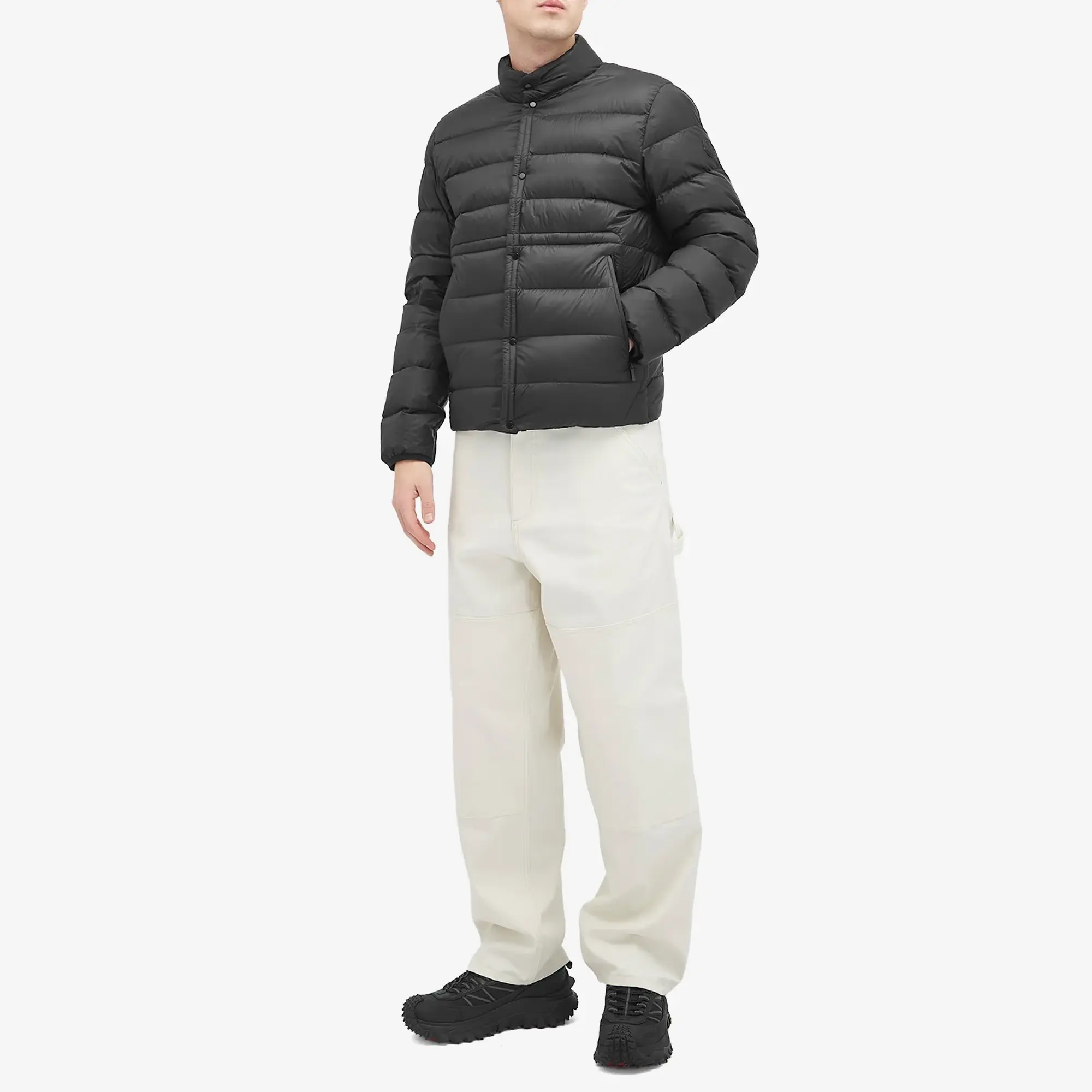 Moncler Men's Lightweight Recycled Nylon Charvin Jacket Black