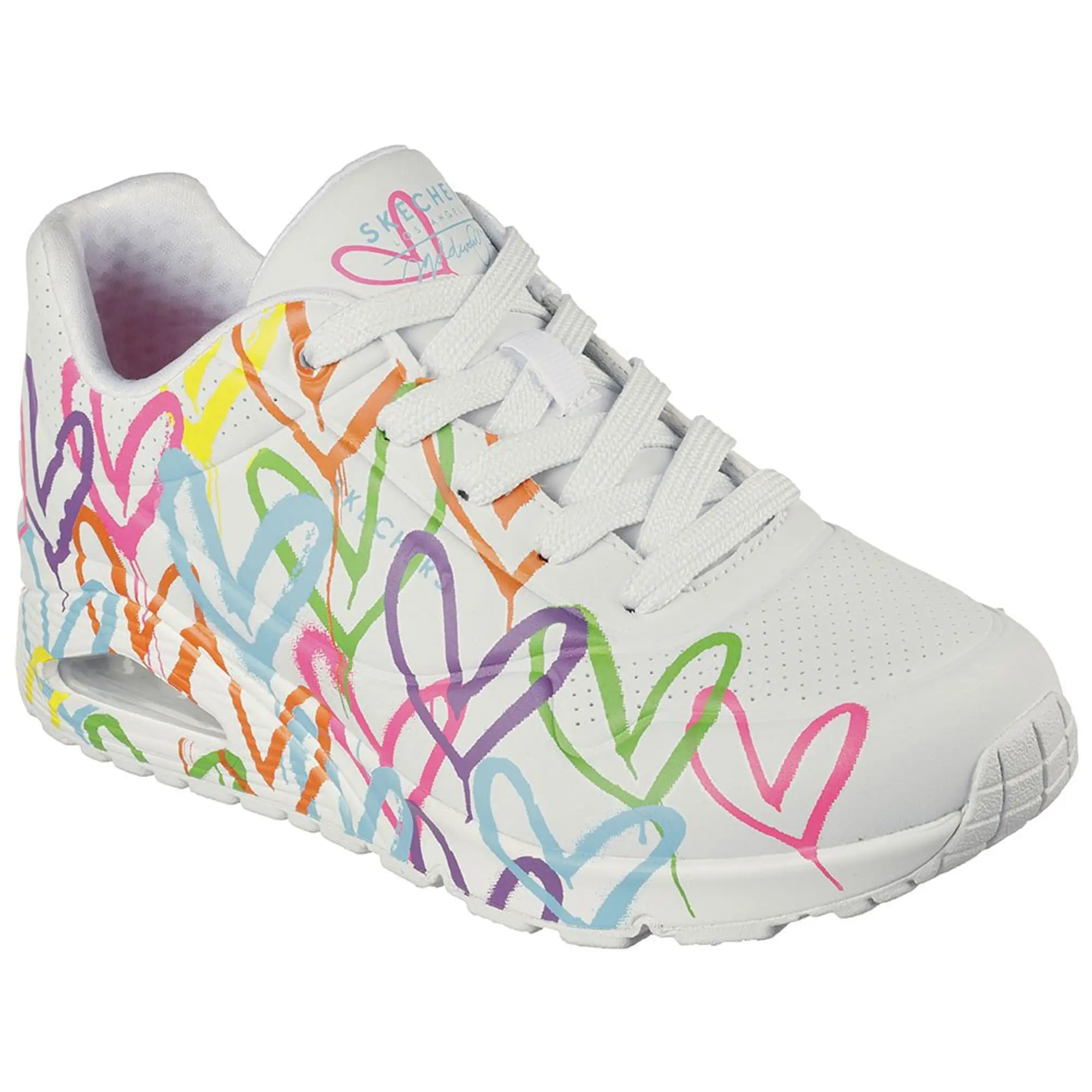 Skechers Women's JGoldcrown: Uno - Highlight Love Sneaker in White