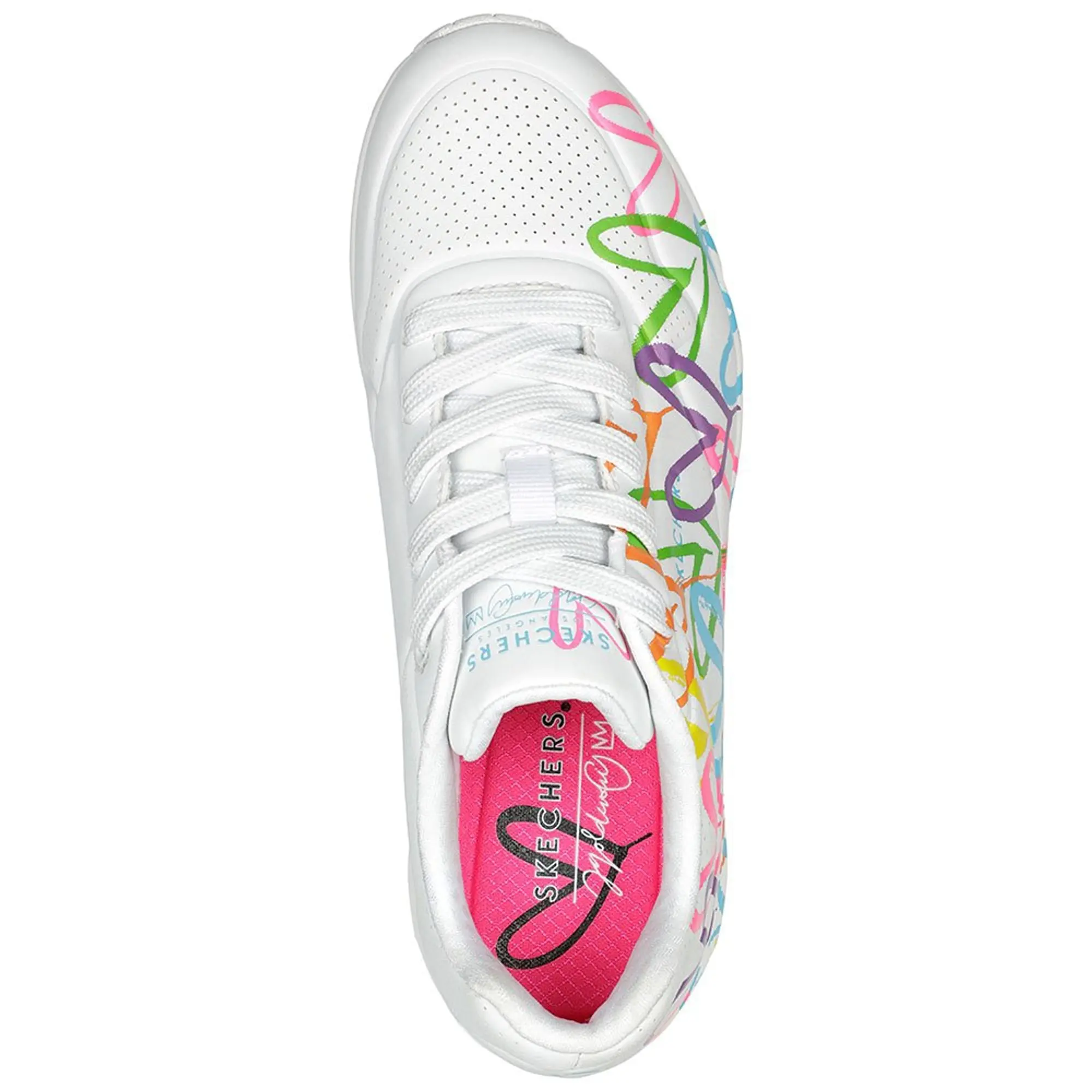 Skechers Women's JGoldcrown: Uno - Highlight Love Sneaker in White