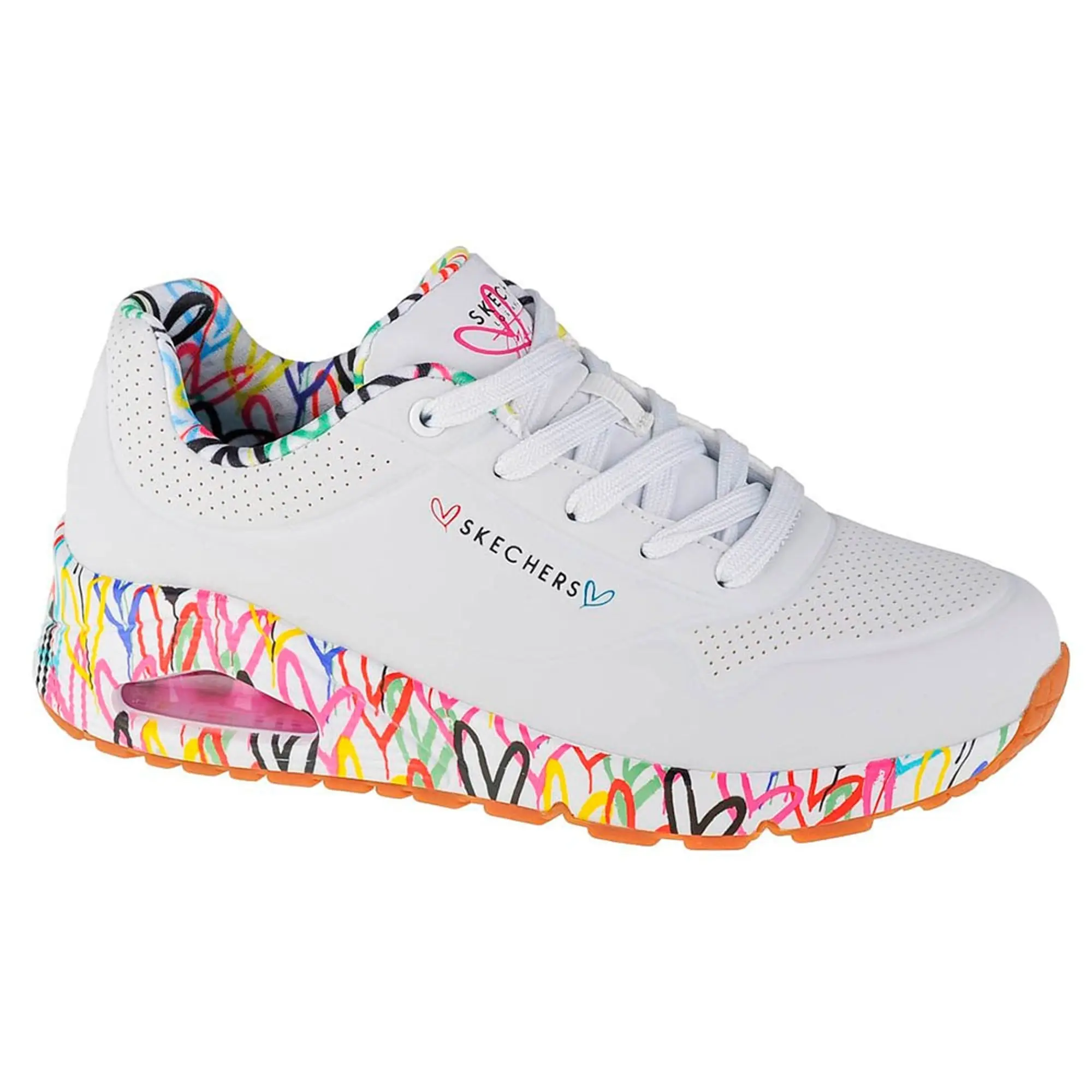 Skechers Women's x JGoldcrown: Uno - Loving Love Sneaker in White