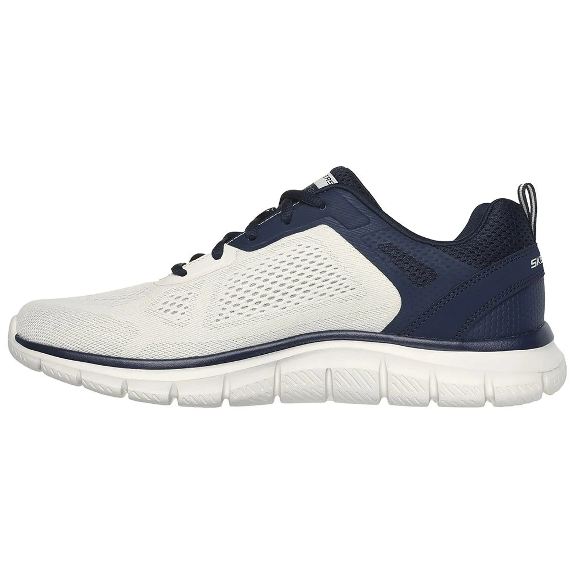 Skechers Men's Track - Broader Sneaker in Off White/Navy Blue