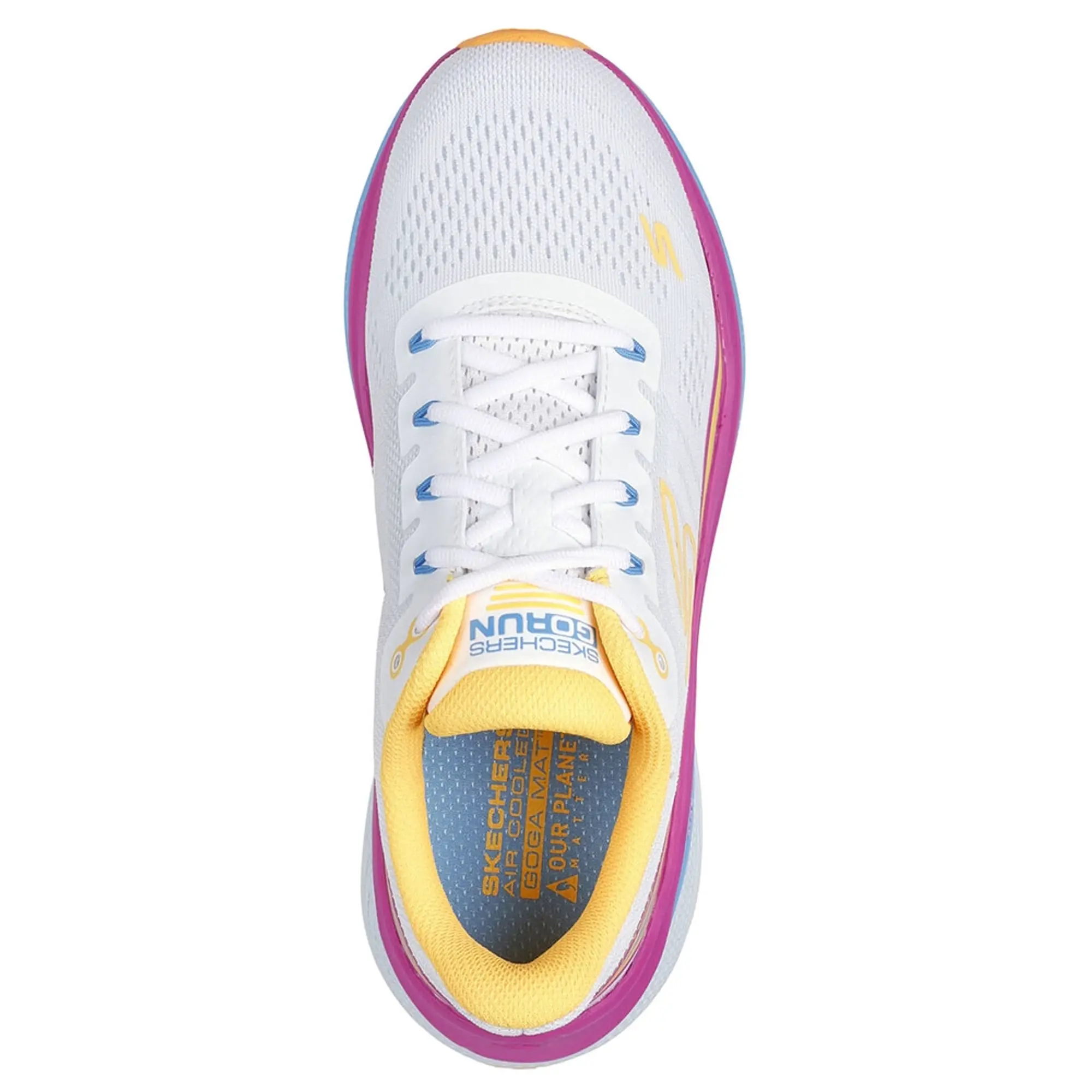 Skechers Women's Max Cushioning Propulsion Sneaker in White/Orange