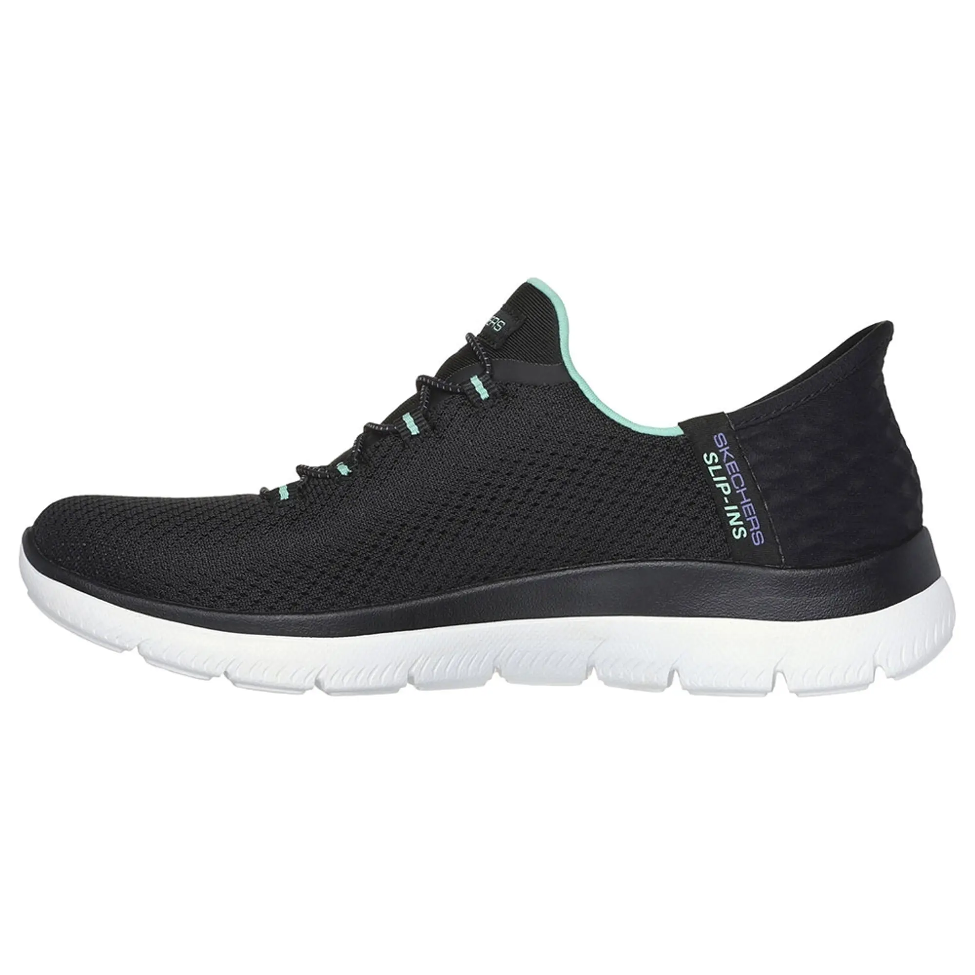 Skechers Women's Slip-ins: Summits - Diamond Dream Sneaker in Black/Turquoise