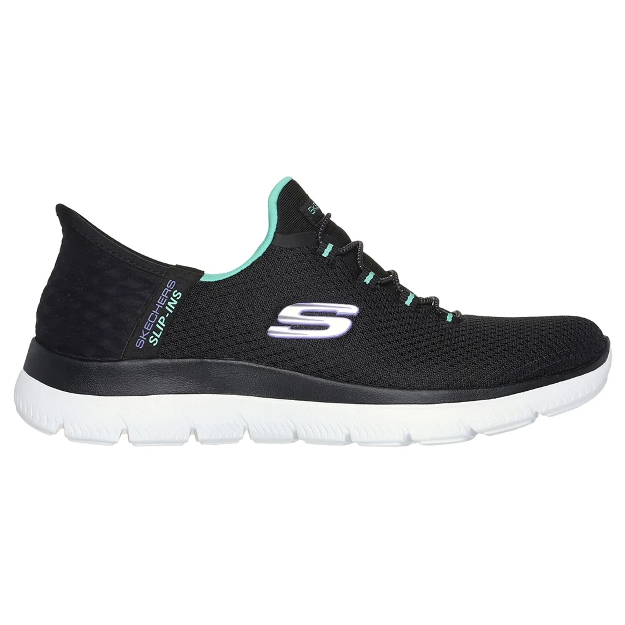 Skechers Women's Slip-ins: Summits - Diamond Dream Sneaker in Black/Turquoise