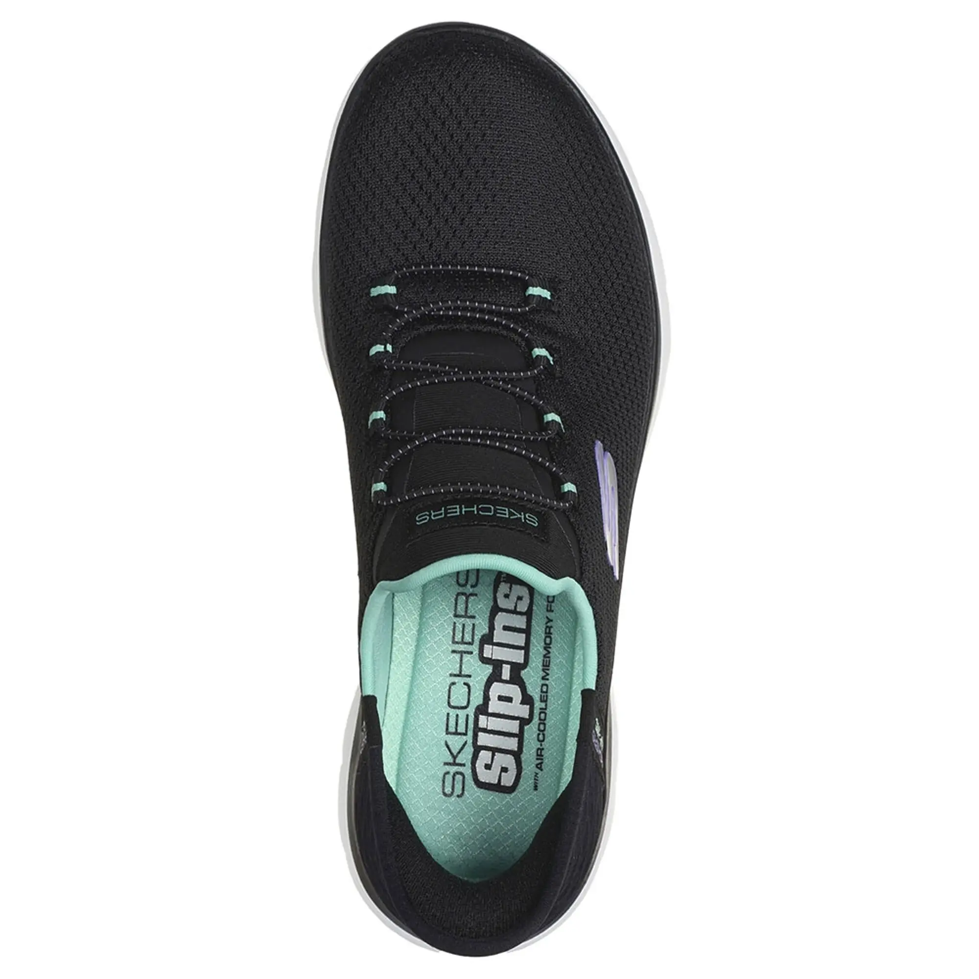 Skechers Women's Slip-ins: Summits - Diamond Dream Sneaker in Black/Turquoise