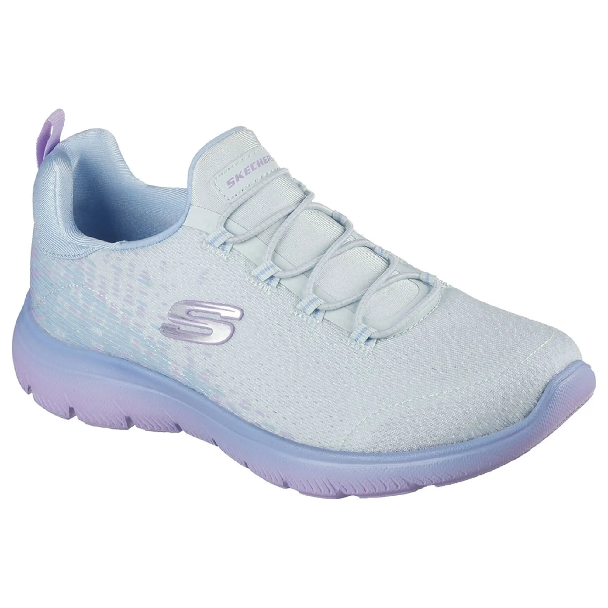 Skechers Women's Summits - Morning Glow Sneaker in Light Blue/Lavender